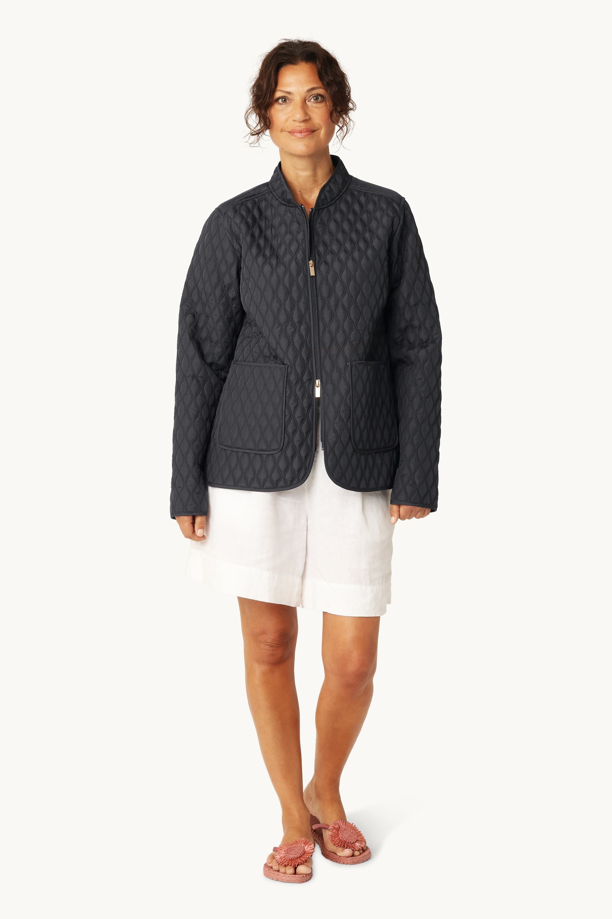 Short Quilt Jacket - Dark Indigo