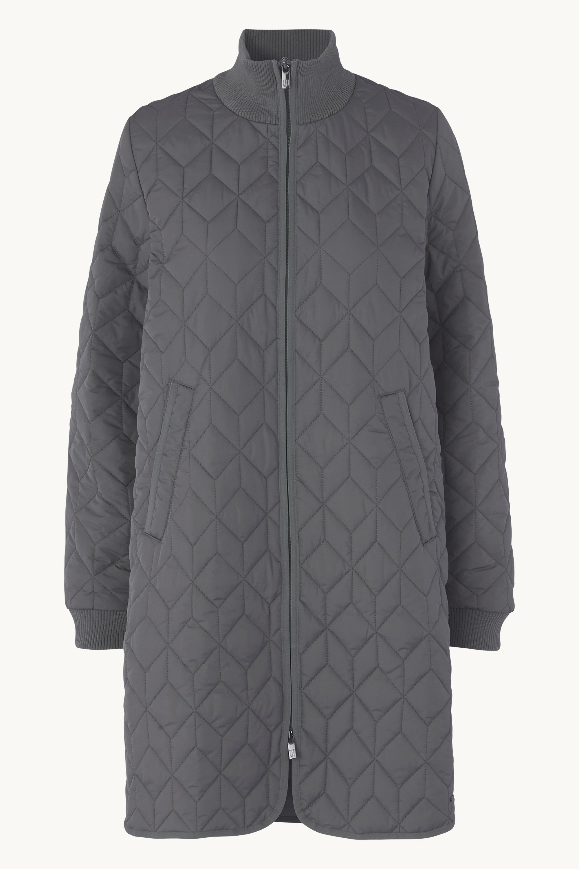 Long Padded Quilt Jacket - Dark Shadow