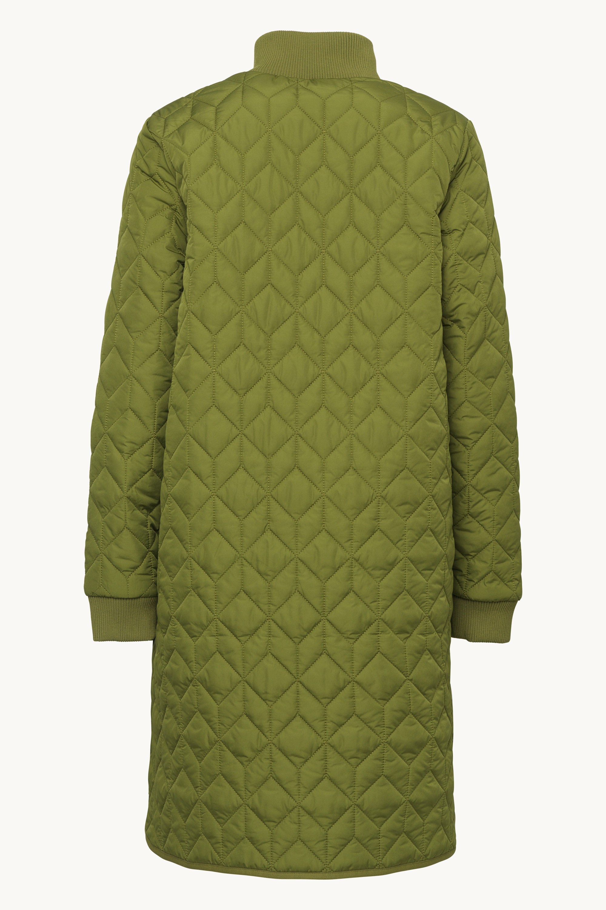 Long Padded Quilt Jacket - Sphagnum