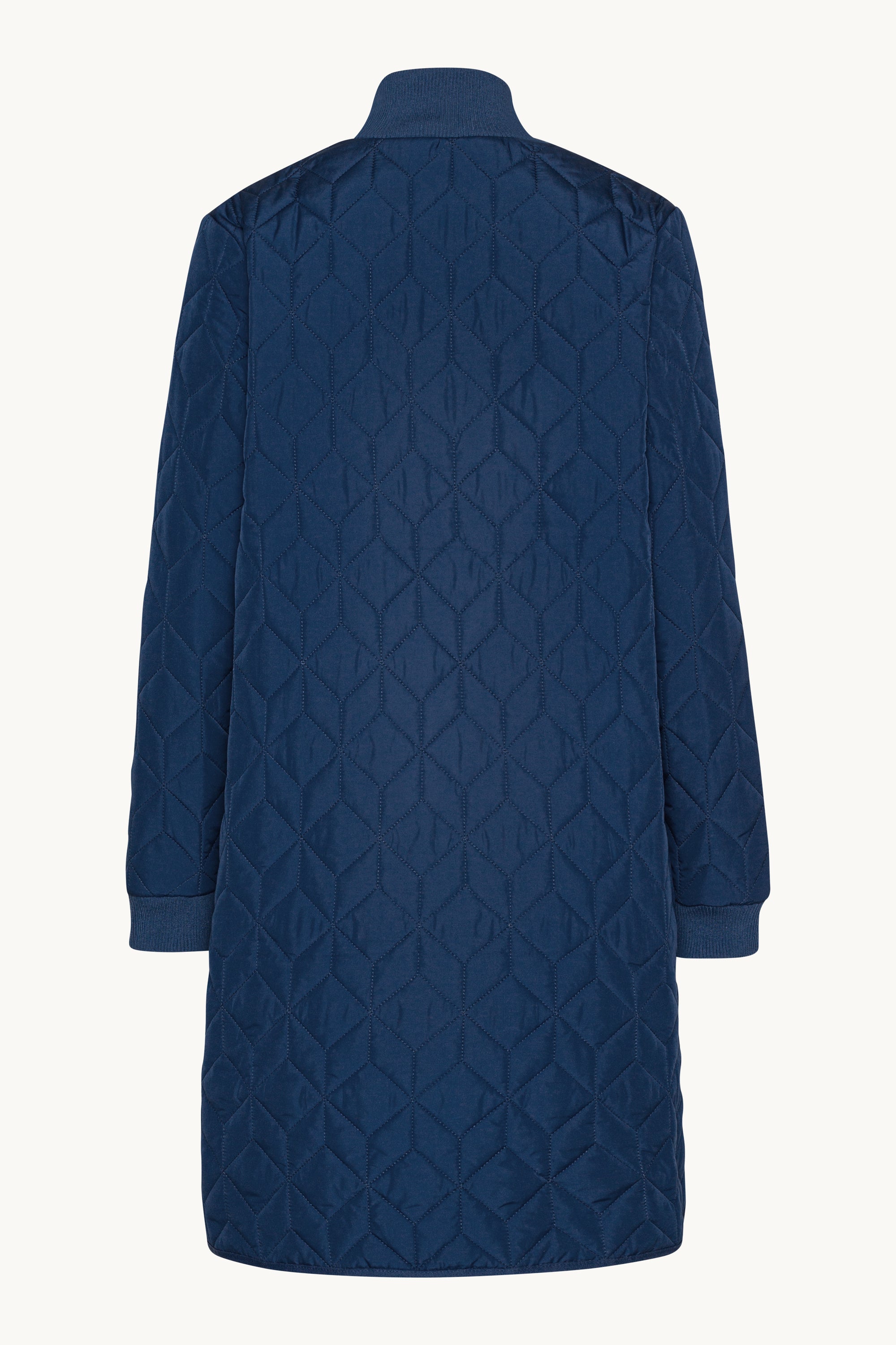 Long Padded Quilt Jacket - Estate Blue