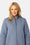 Long Padded Quilt Jacket - Grey Blue