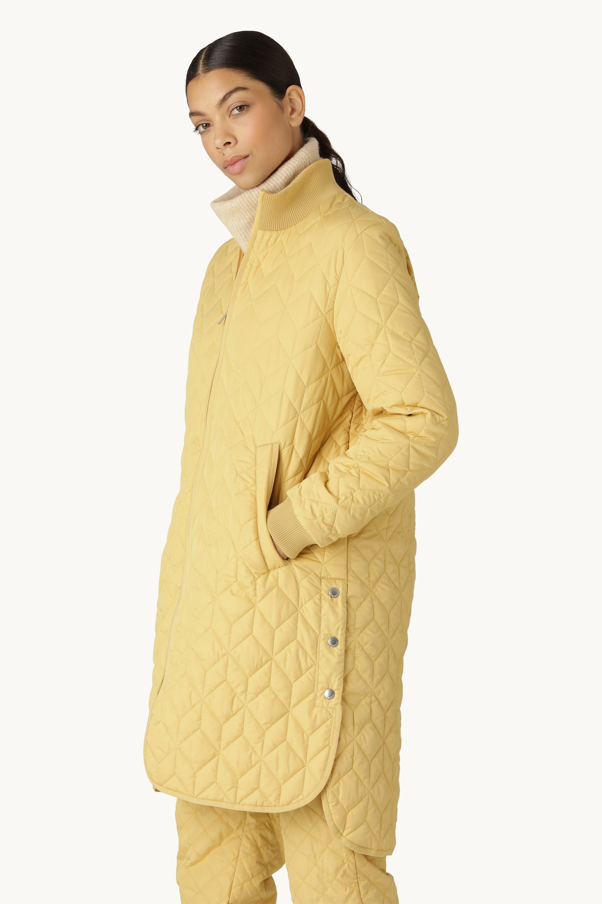 Long Quilted Jacket - Marigold