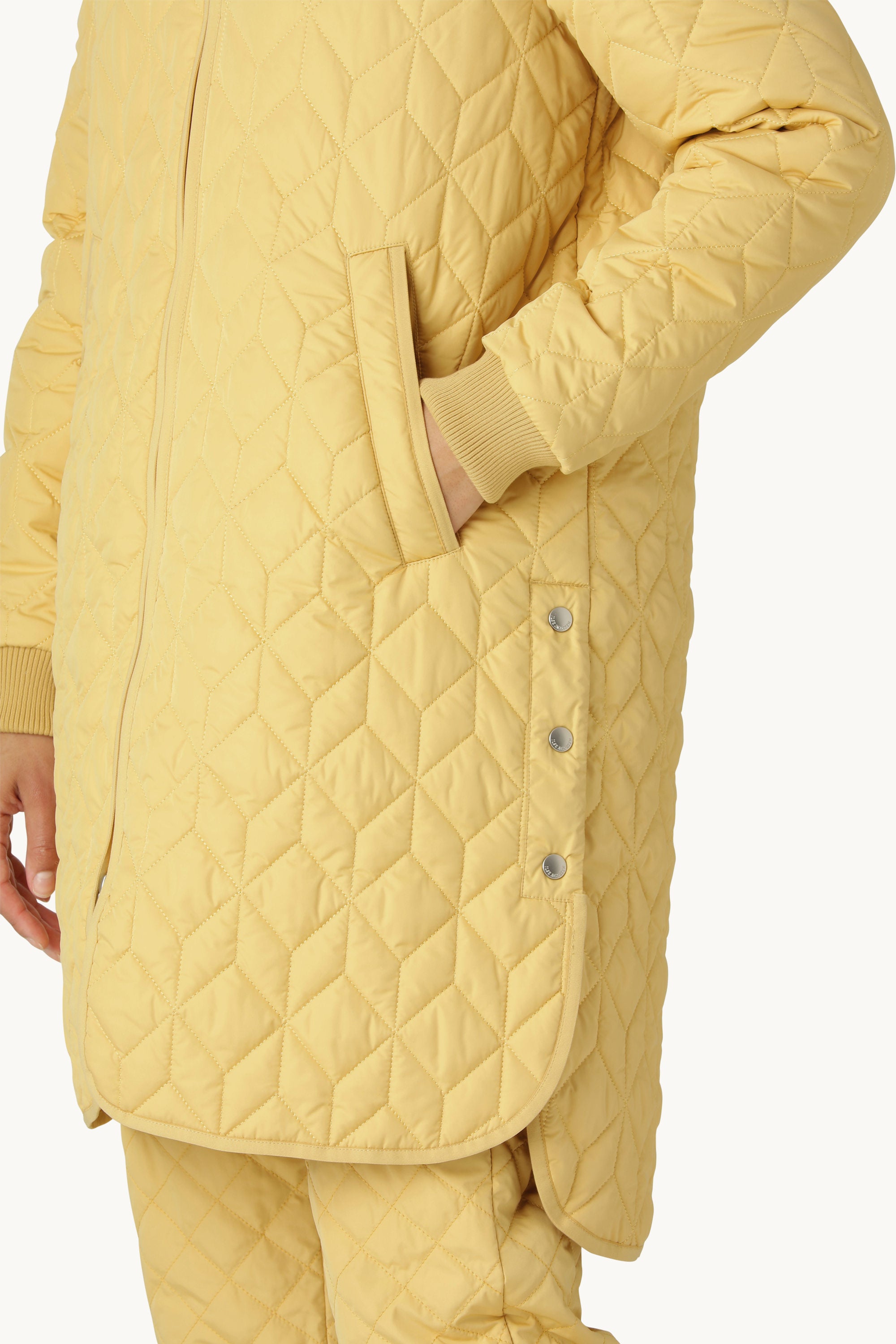 Long Quilted Jacket - Marigold