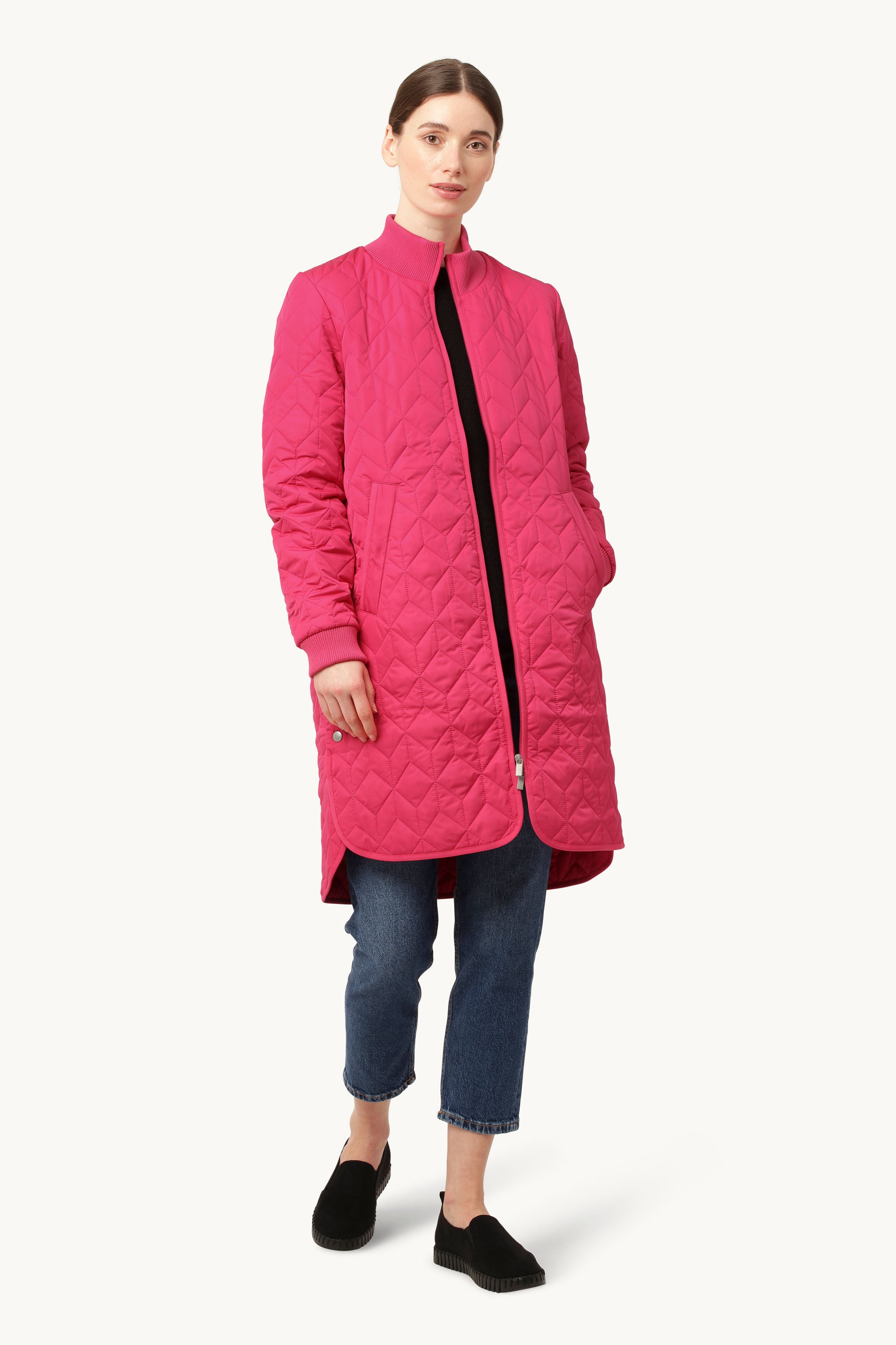 Veste Longue Matelassée - Magenta
