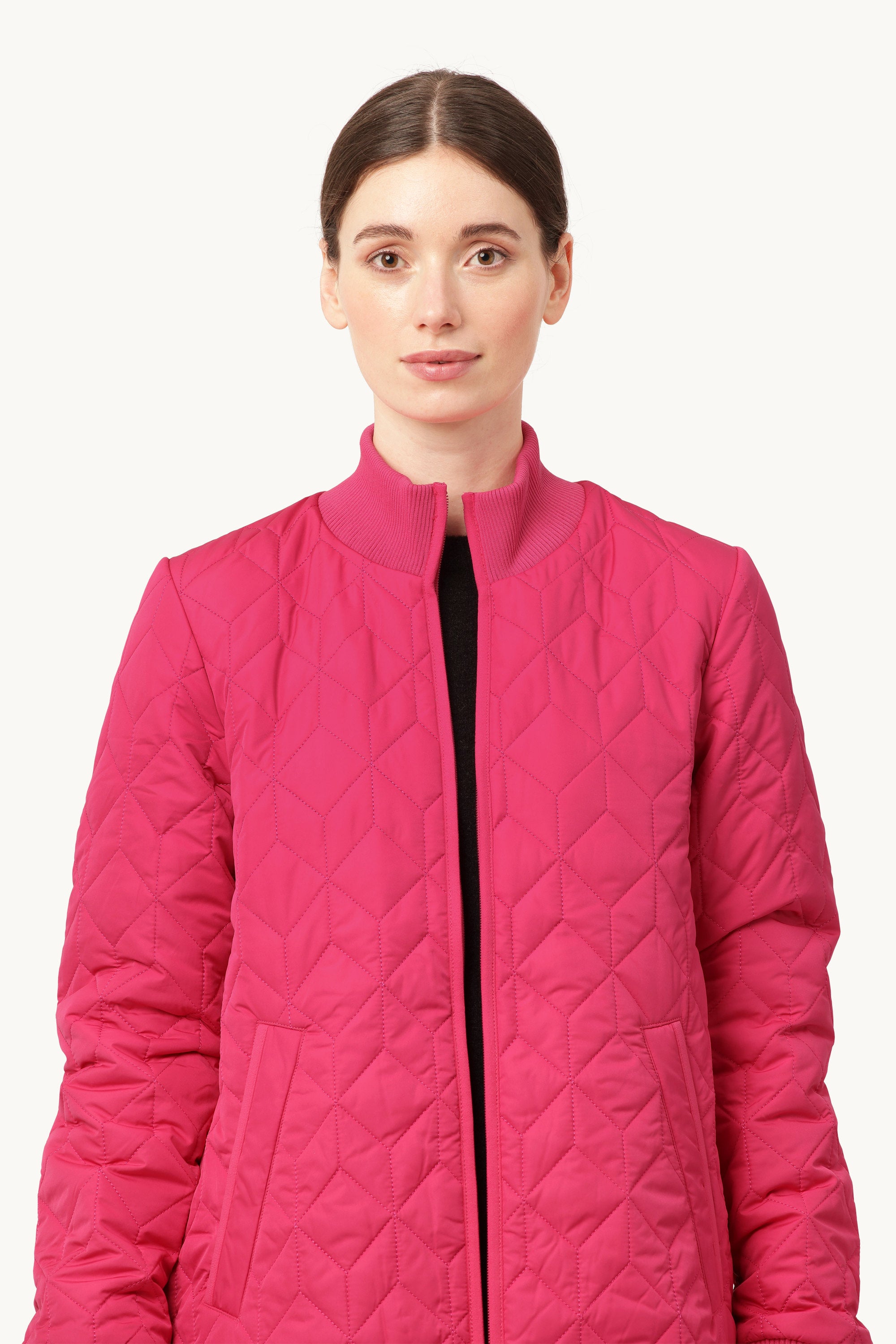 Veste Longue Matelassée - Magenta