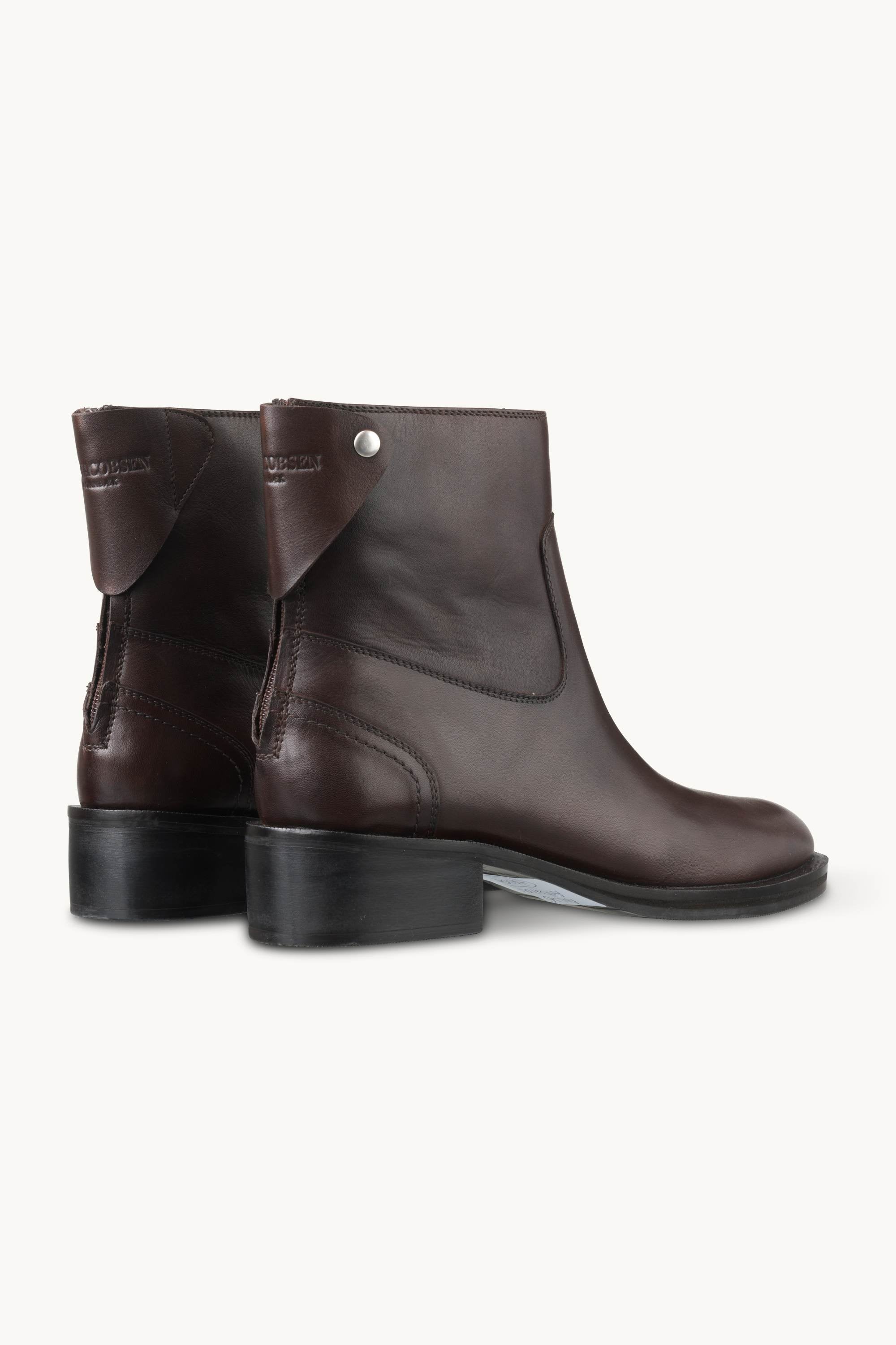Leather Ankle Boots - Brown Black