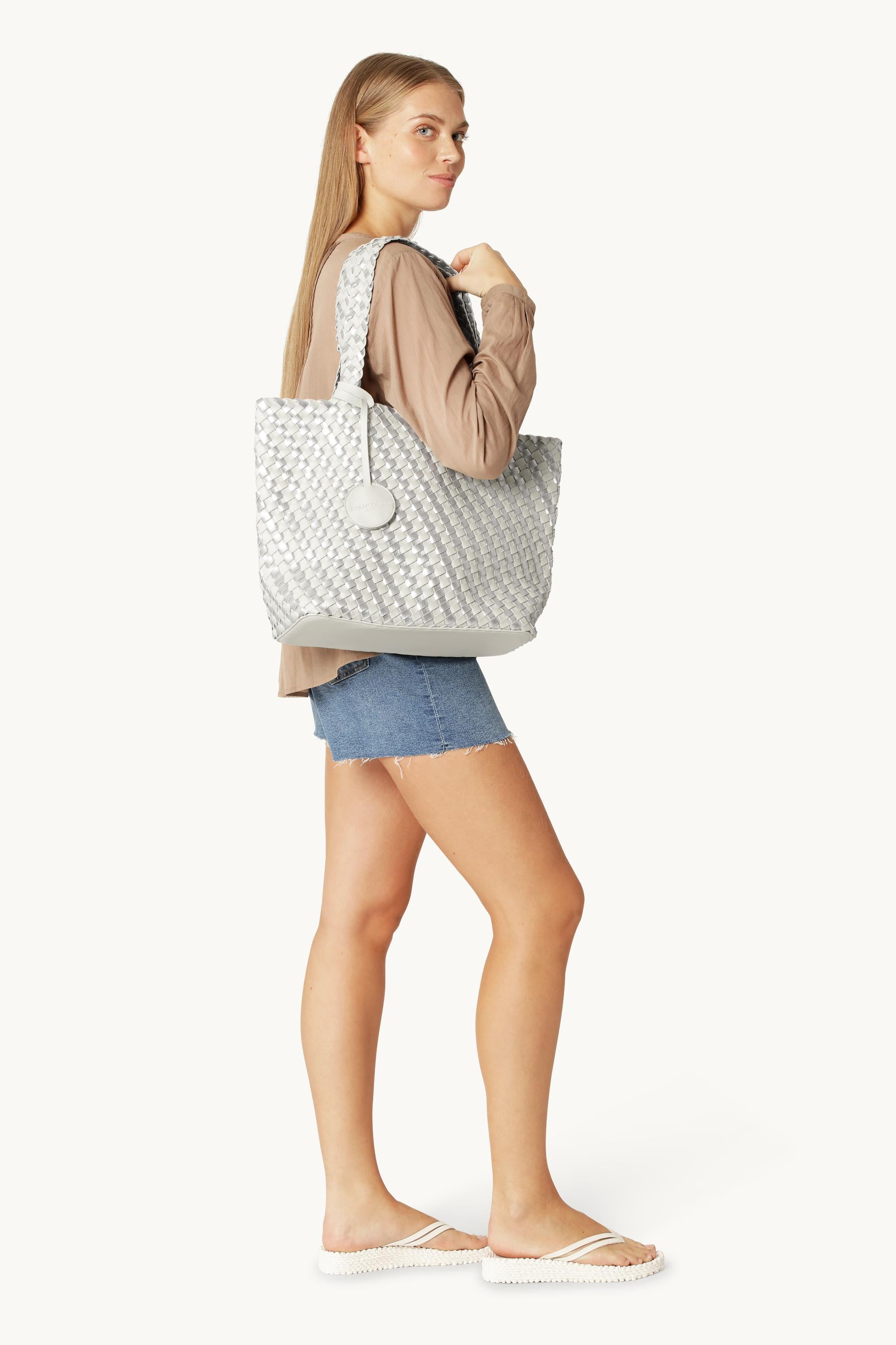 Tote Bag Tressé - Milk Creme Silver