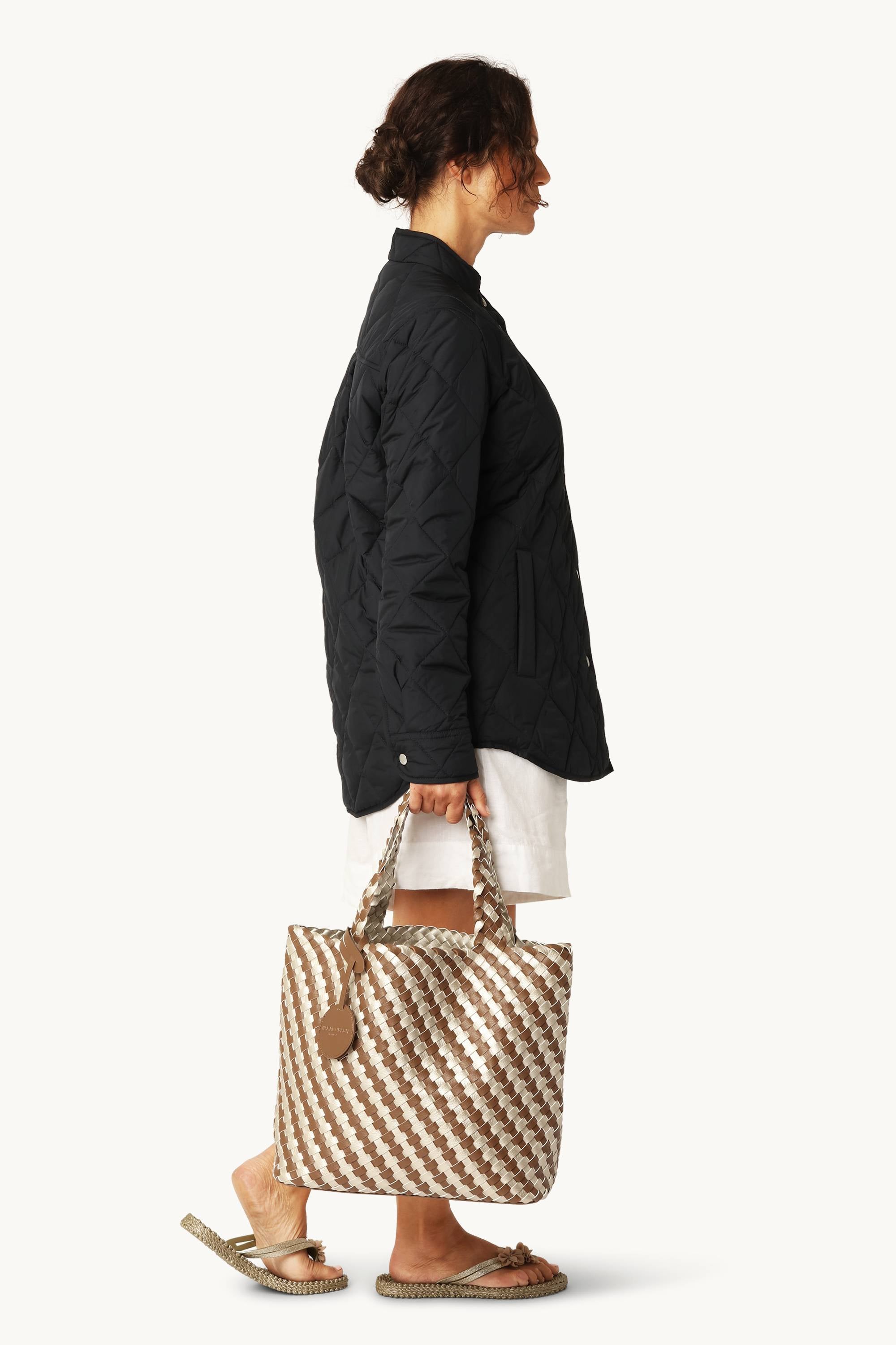 Tote Bag Tressé - Goldy Sand Dollar Metallic