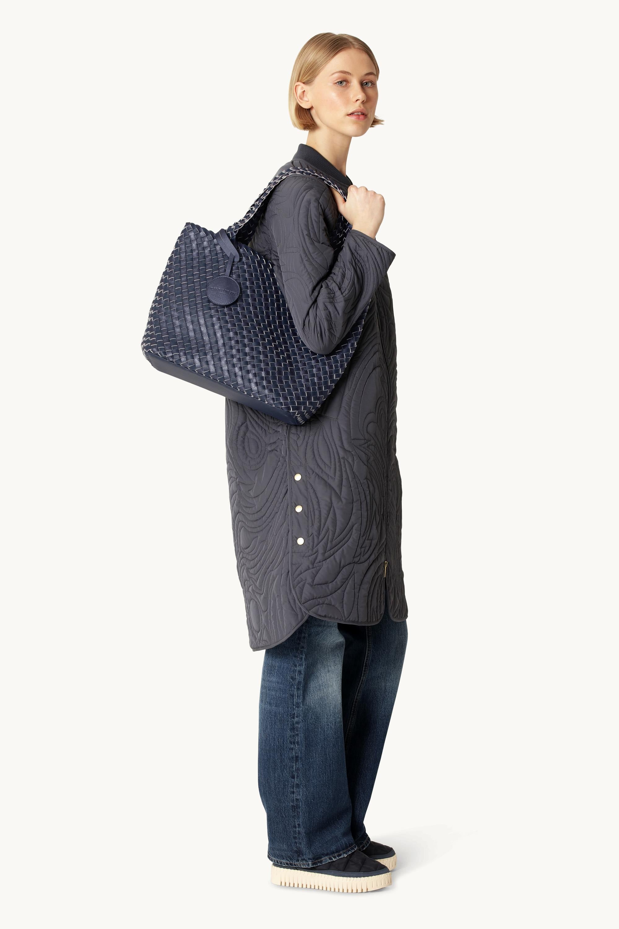 Tote Bag Tressé - Ombre Blue Metallic Ombre Blue