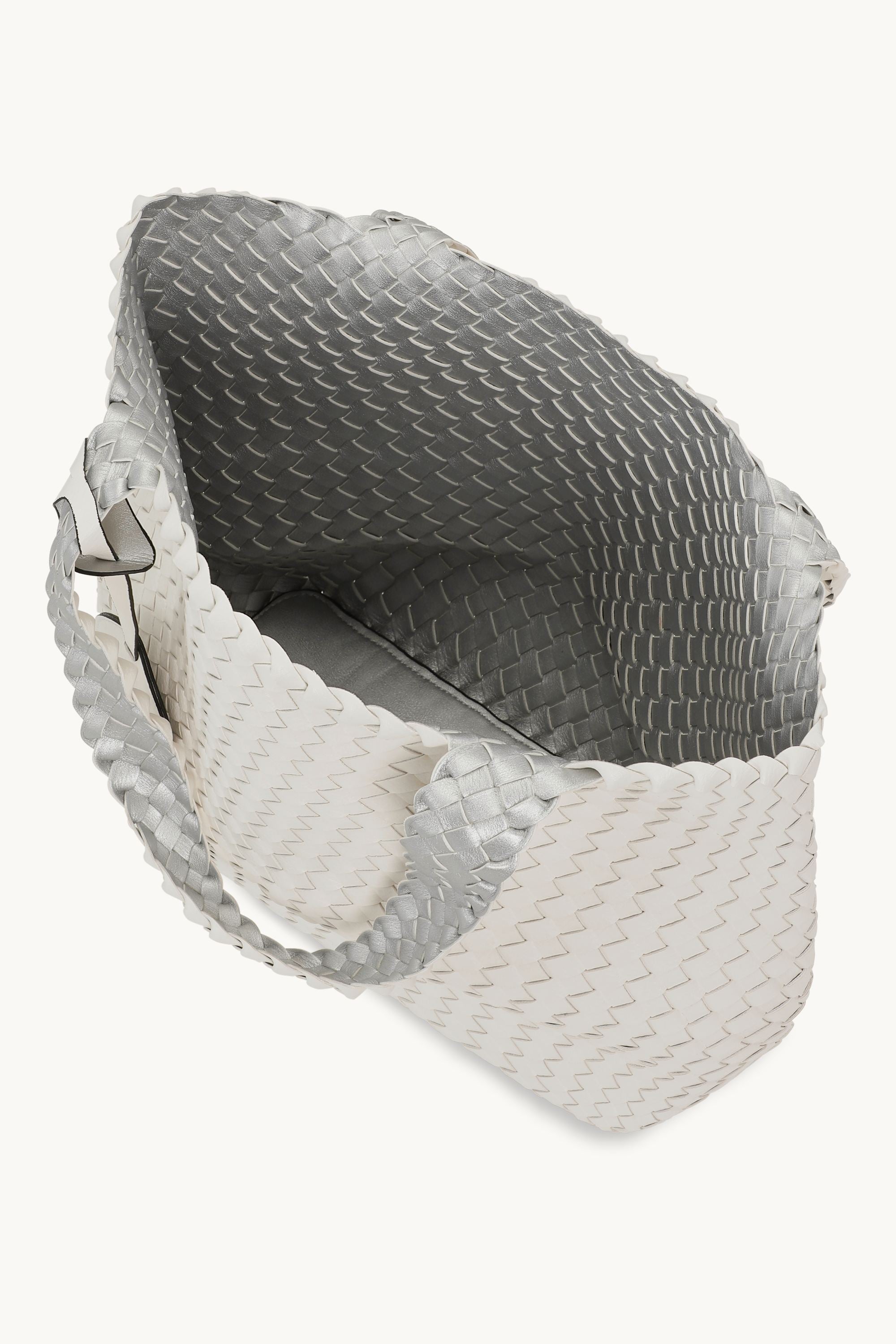 Tote Bag Tressé - White Silver