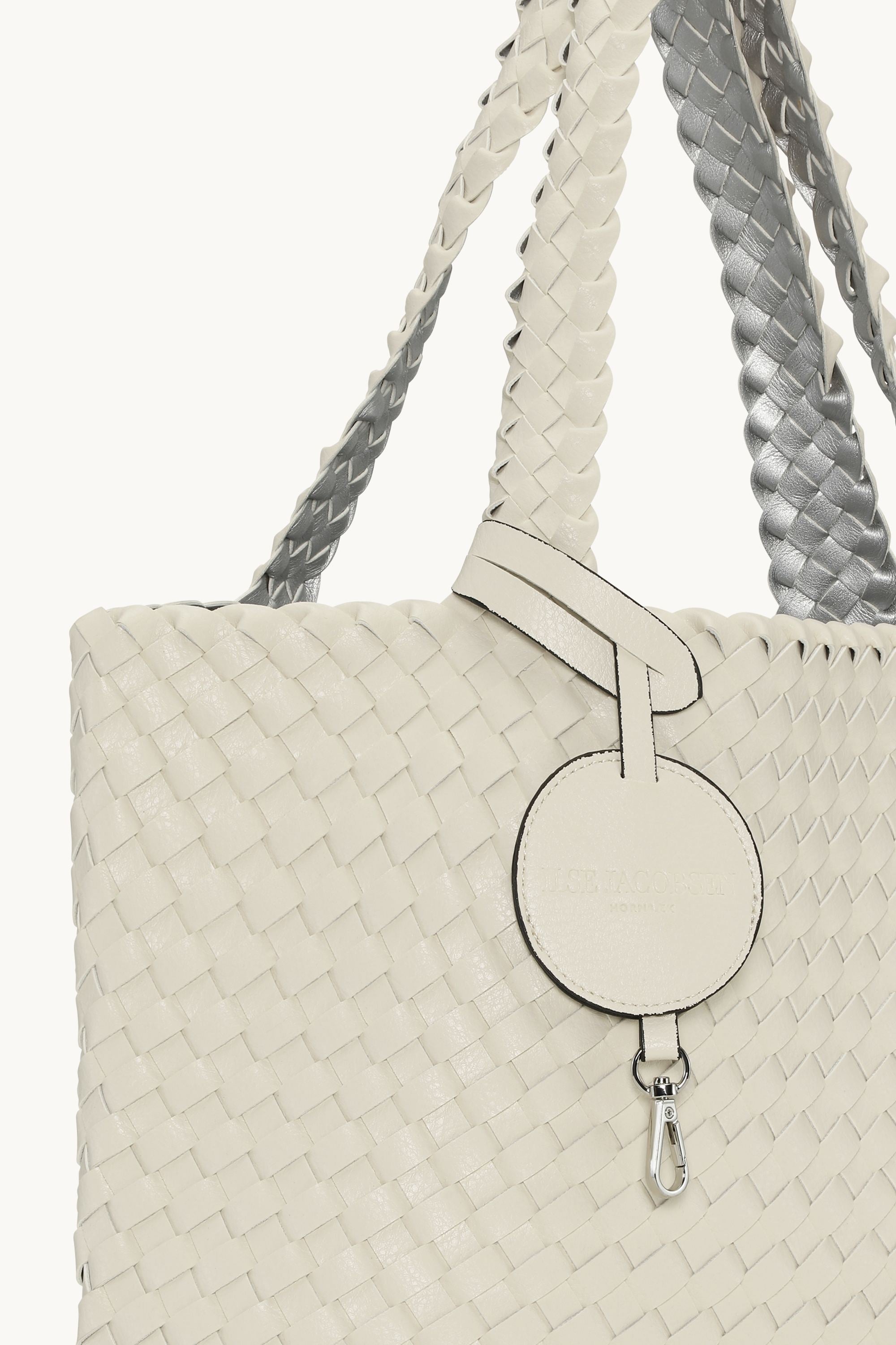 Tote Bag Braided - Egg White Silver