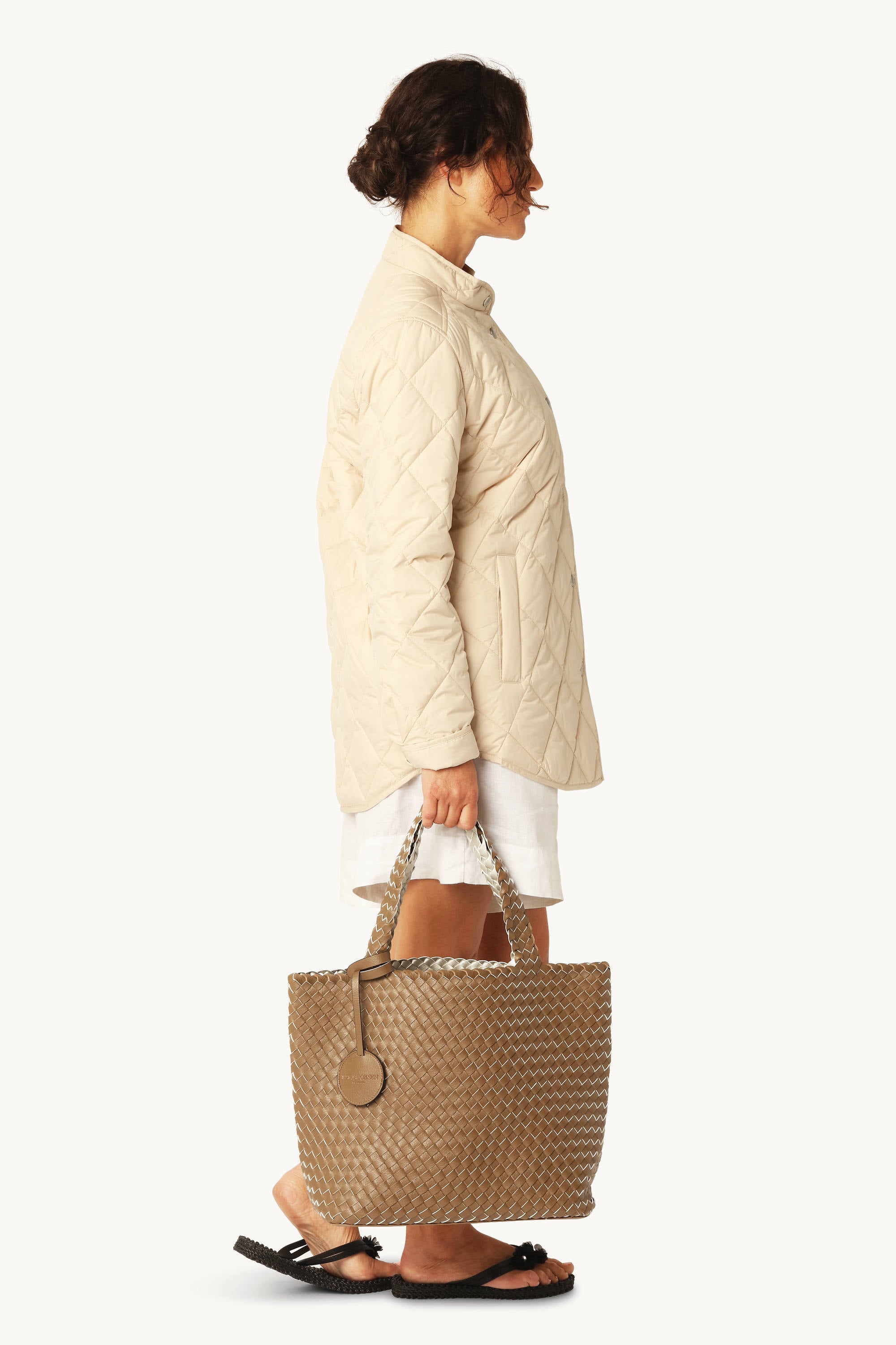 Tote Bag Tressé - Goldy Sand Dollar Metallic