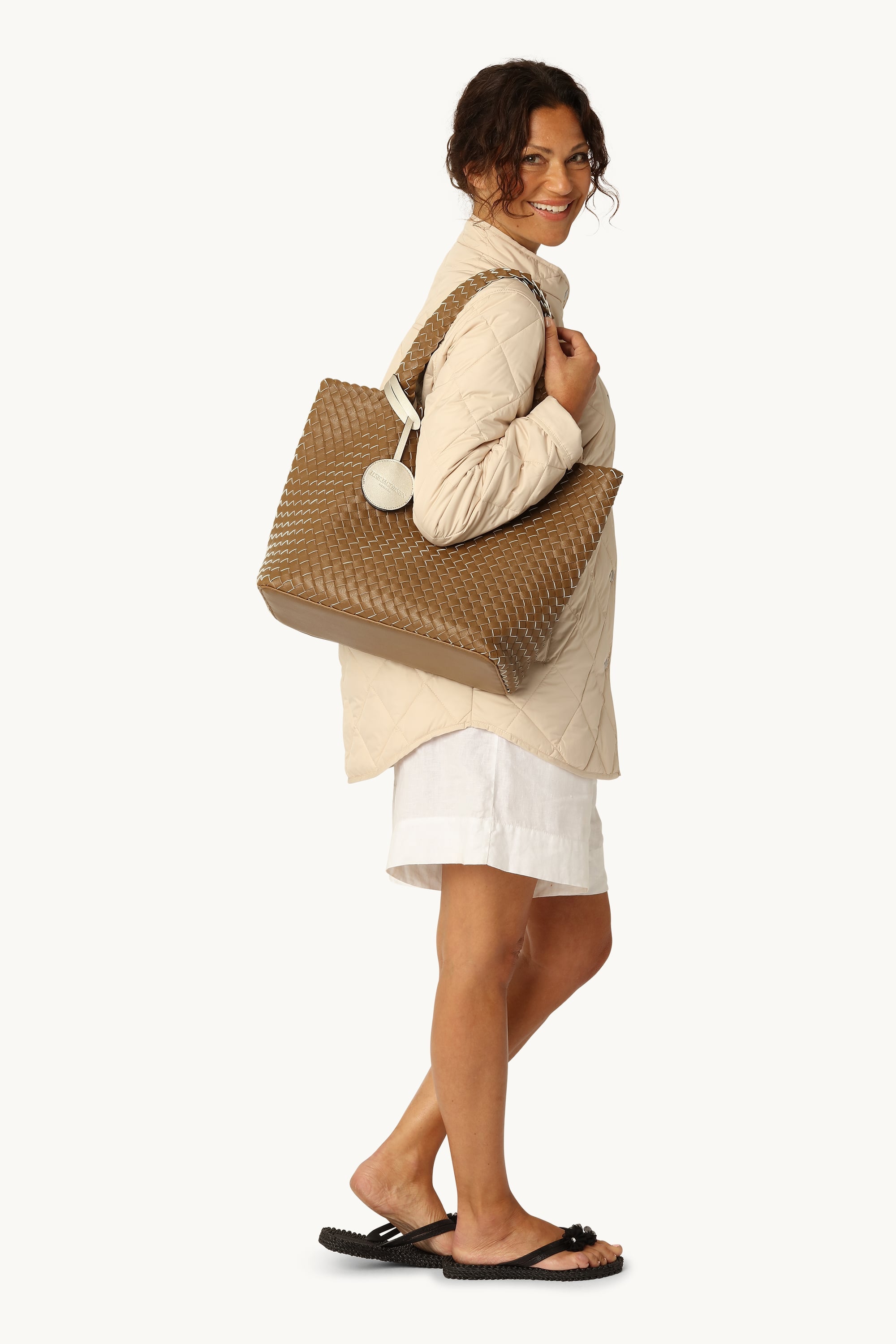 Tote Bag Tressé - Goldy Sand Dollar Metallic