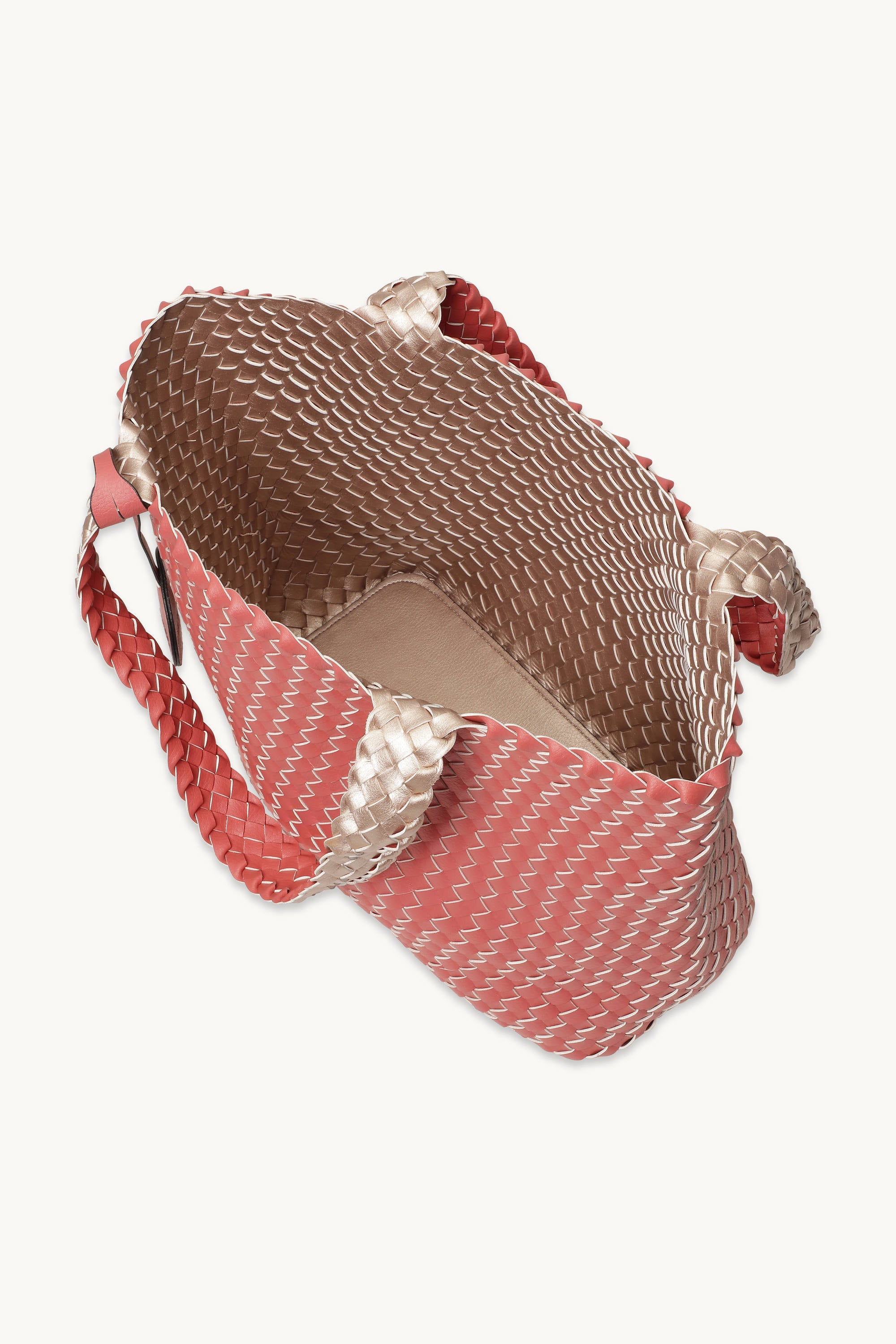 Tote Bag Tressé - Durbarry Metallic Rose