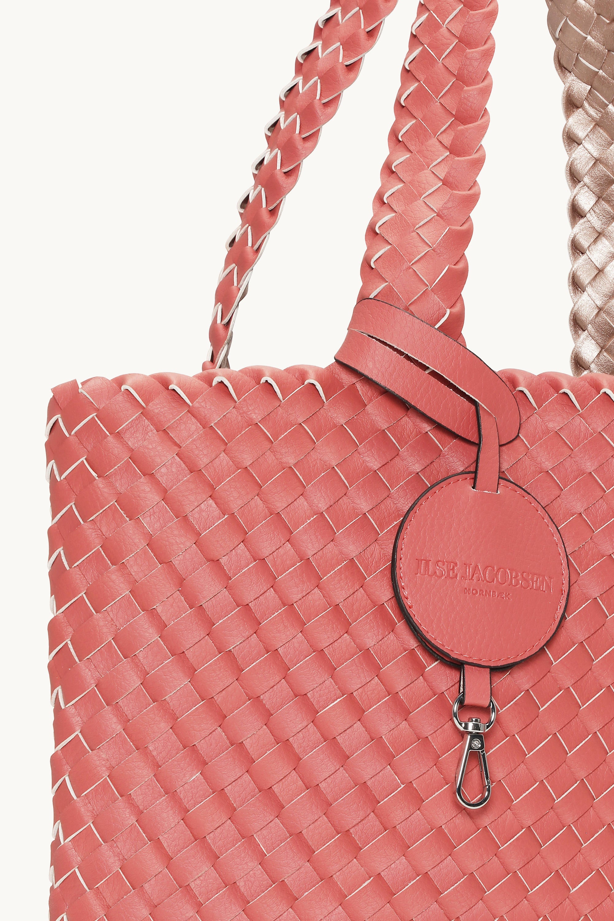 Tote Bag Tressé - Durbarry Metallic Rose
