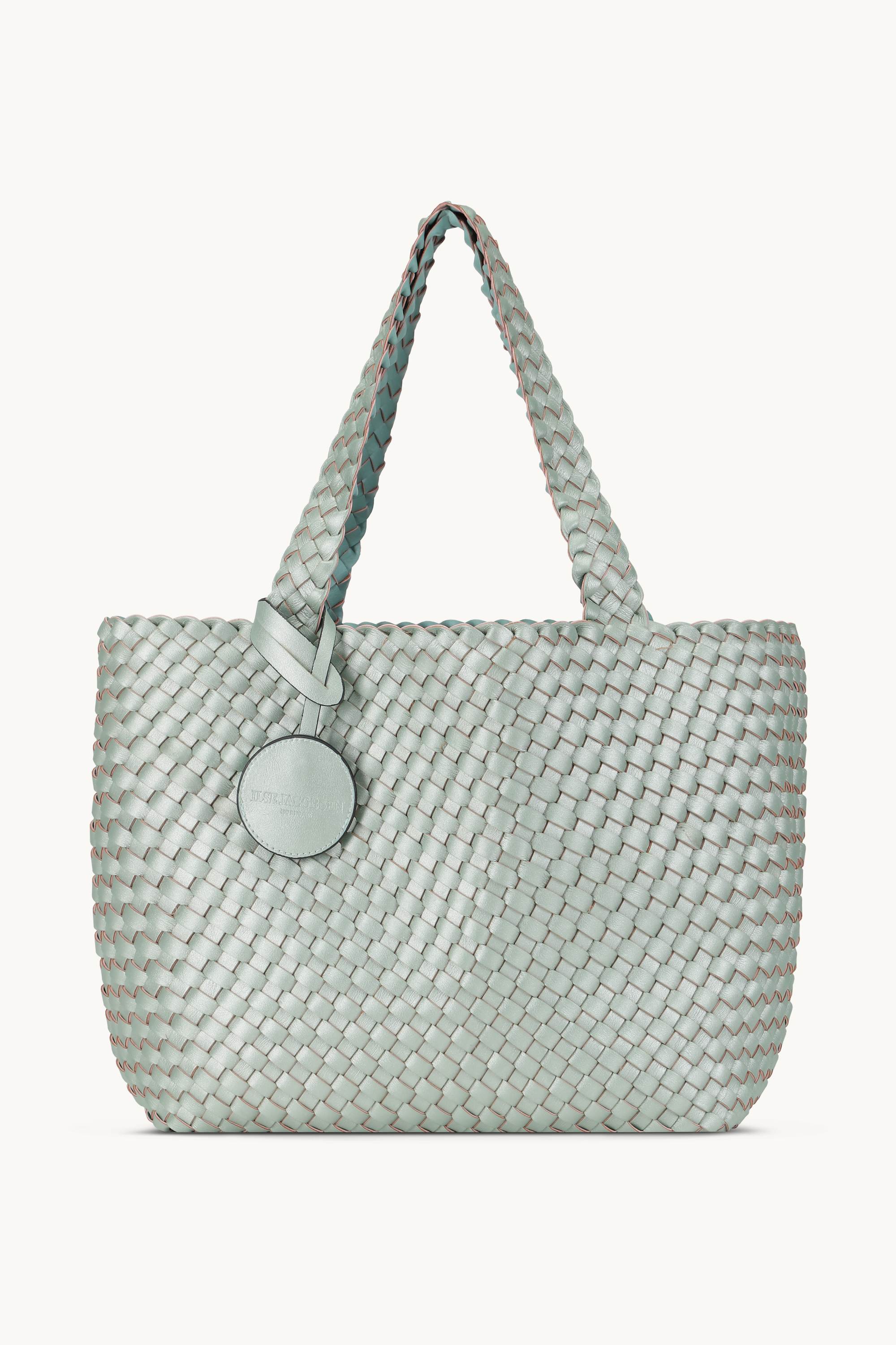 Tote Bag Braided - Beach Glass Metallic Mint