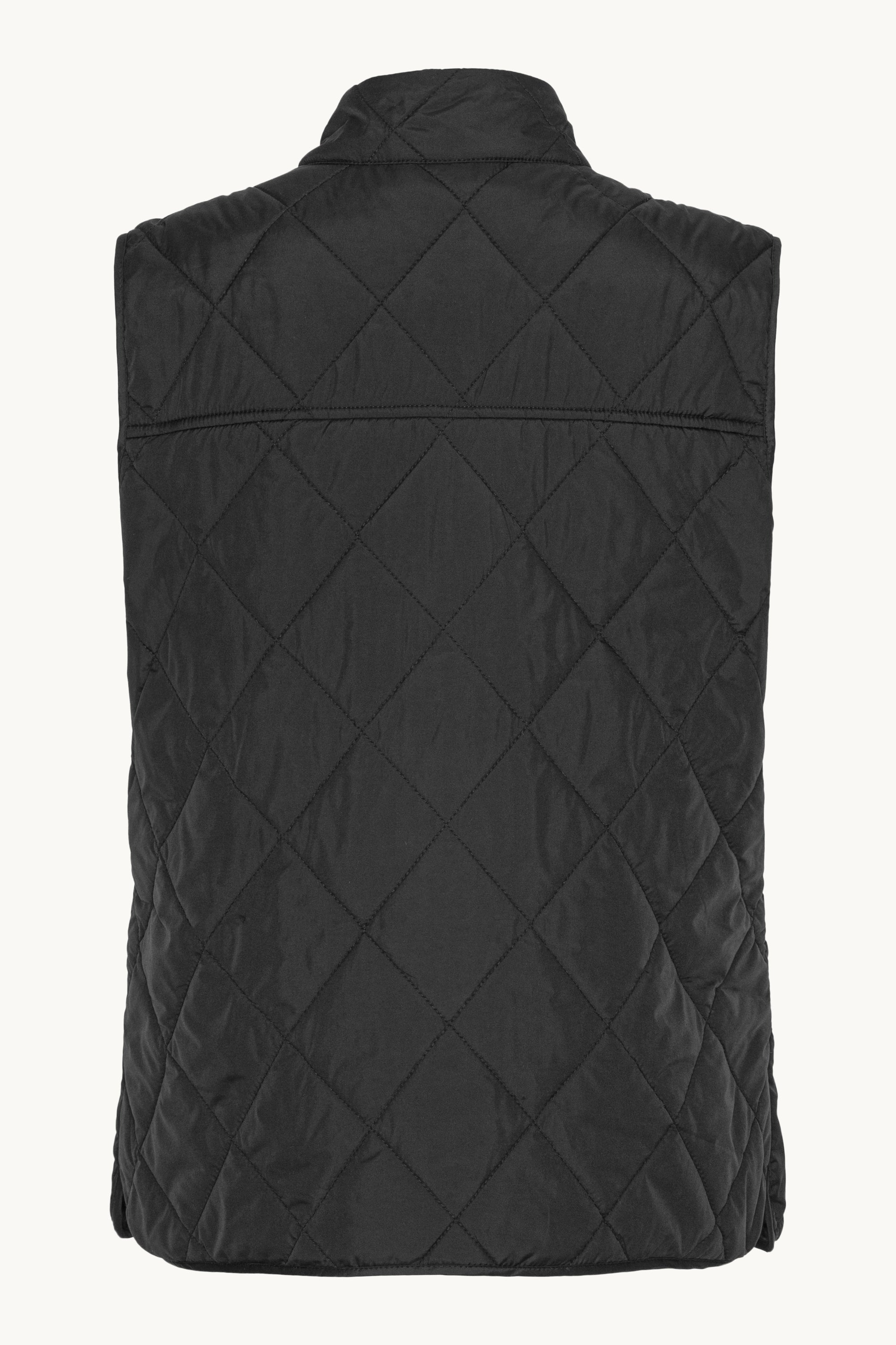 Quilted Short Vest - Black