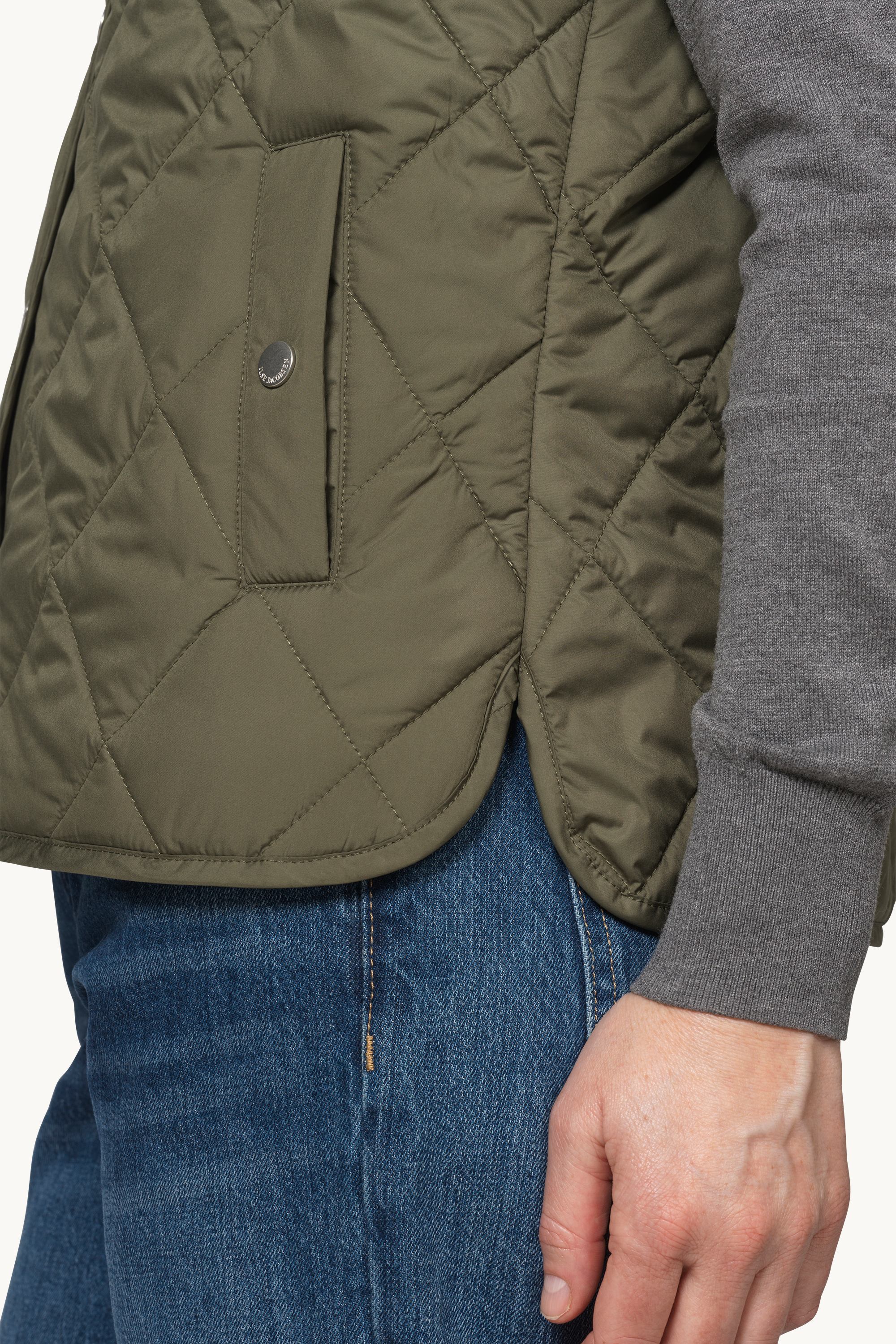 Quilted Short Vest - Army