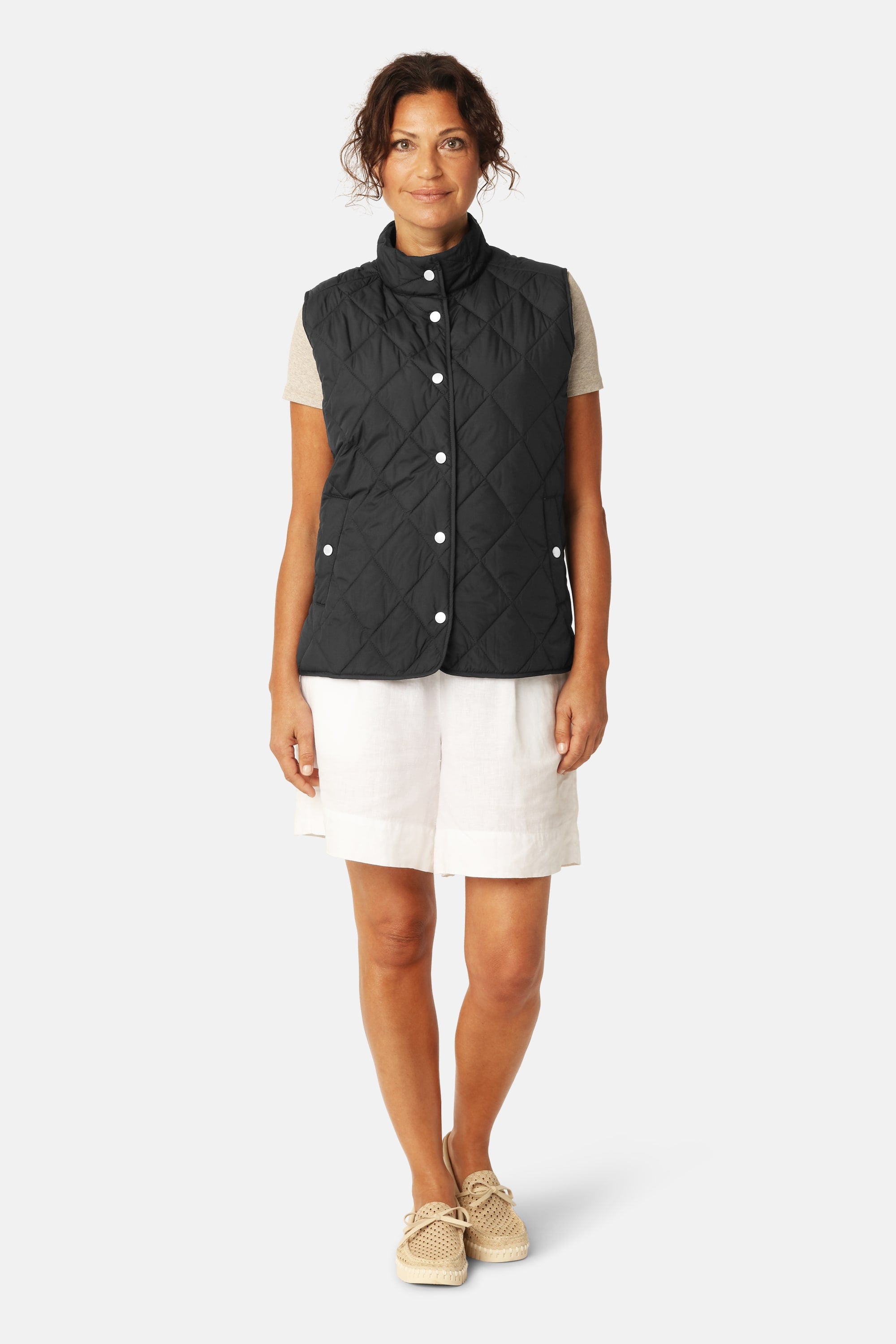 Quilted Short Vest - Dark Indigo