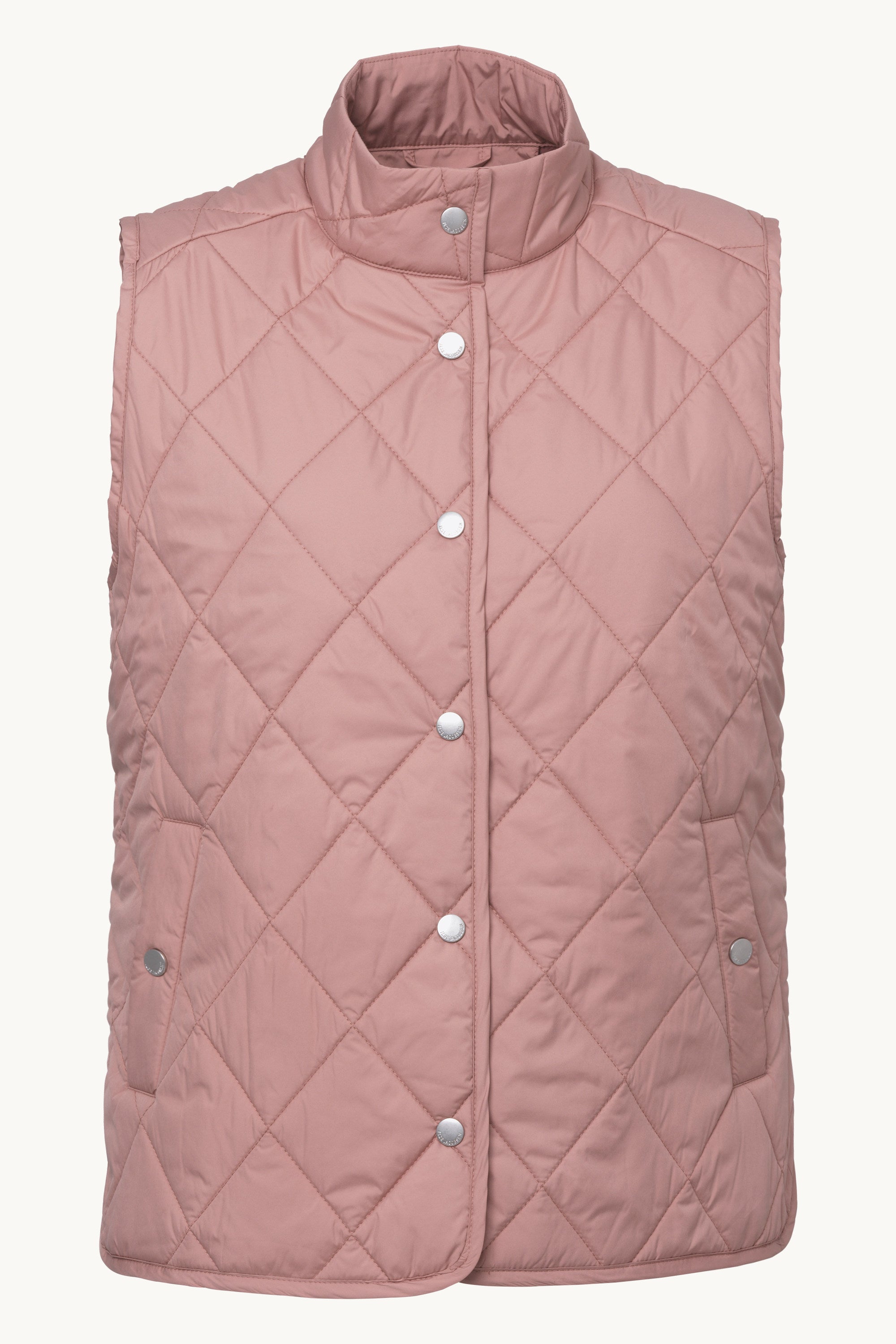 Quilted Short Vest - Ash Rose