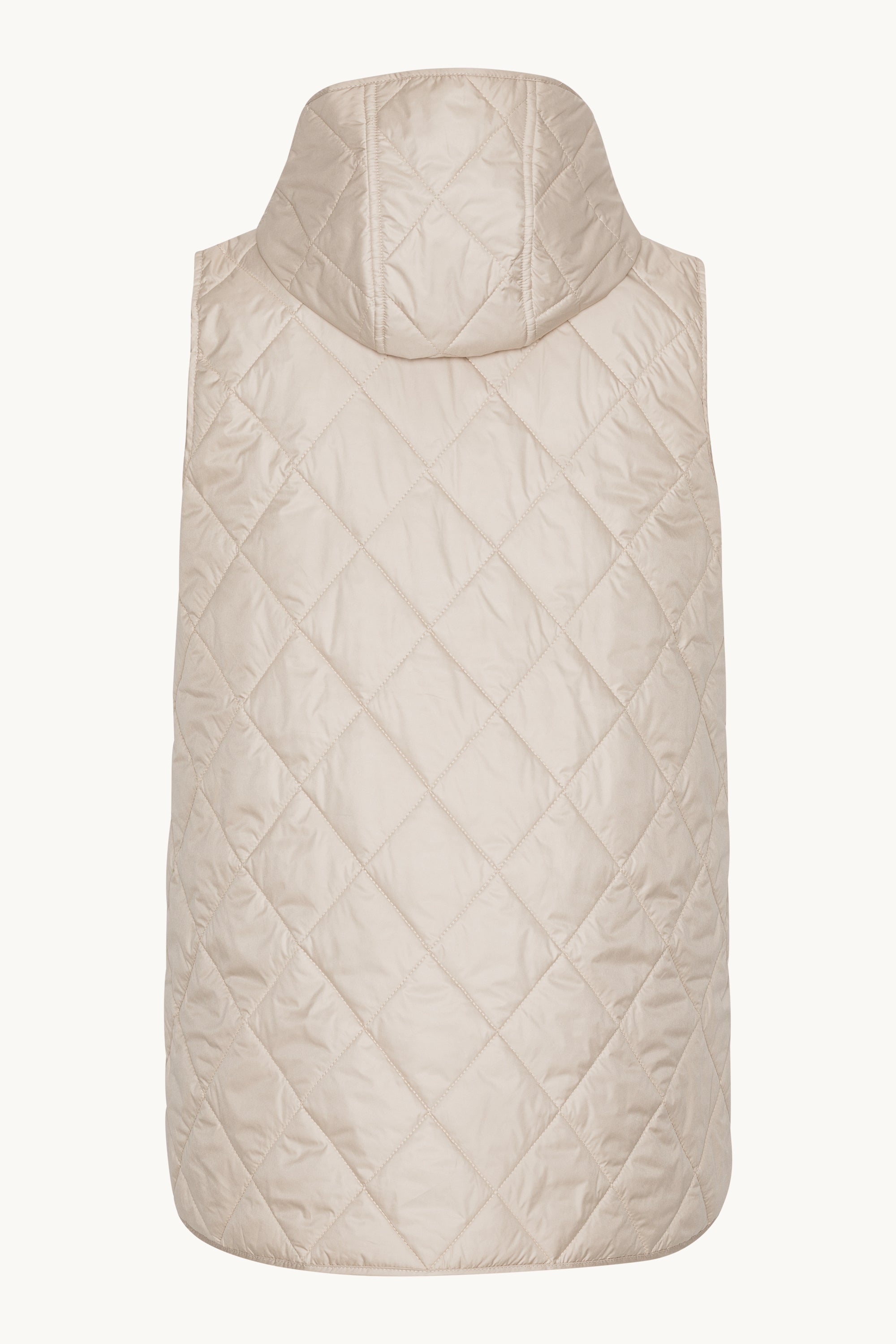 Quilted Long Vest - Light Camel