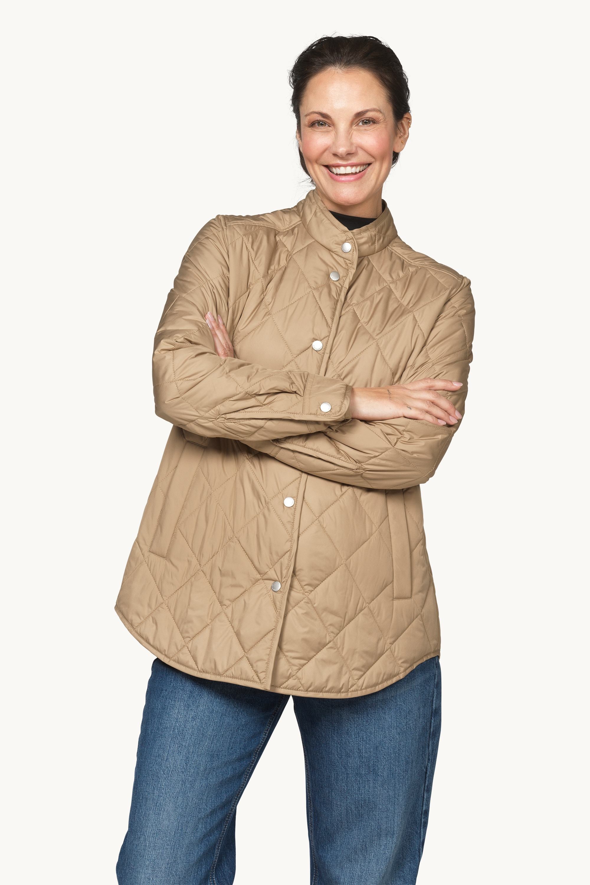 Quilted Shirt Jacket - Sepia Tint