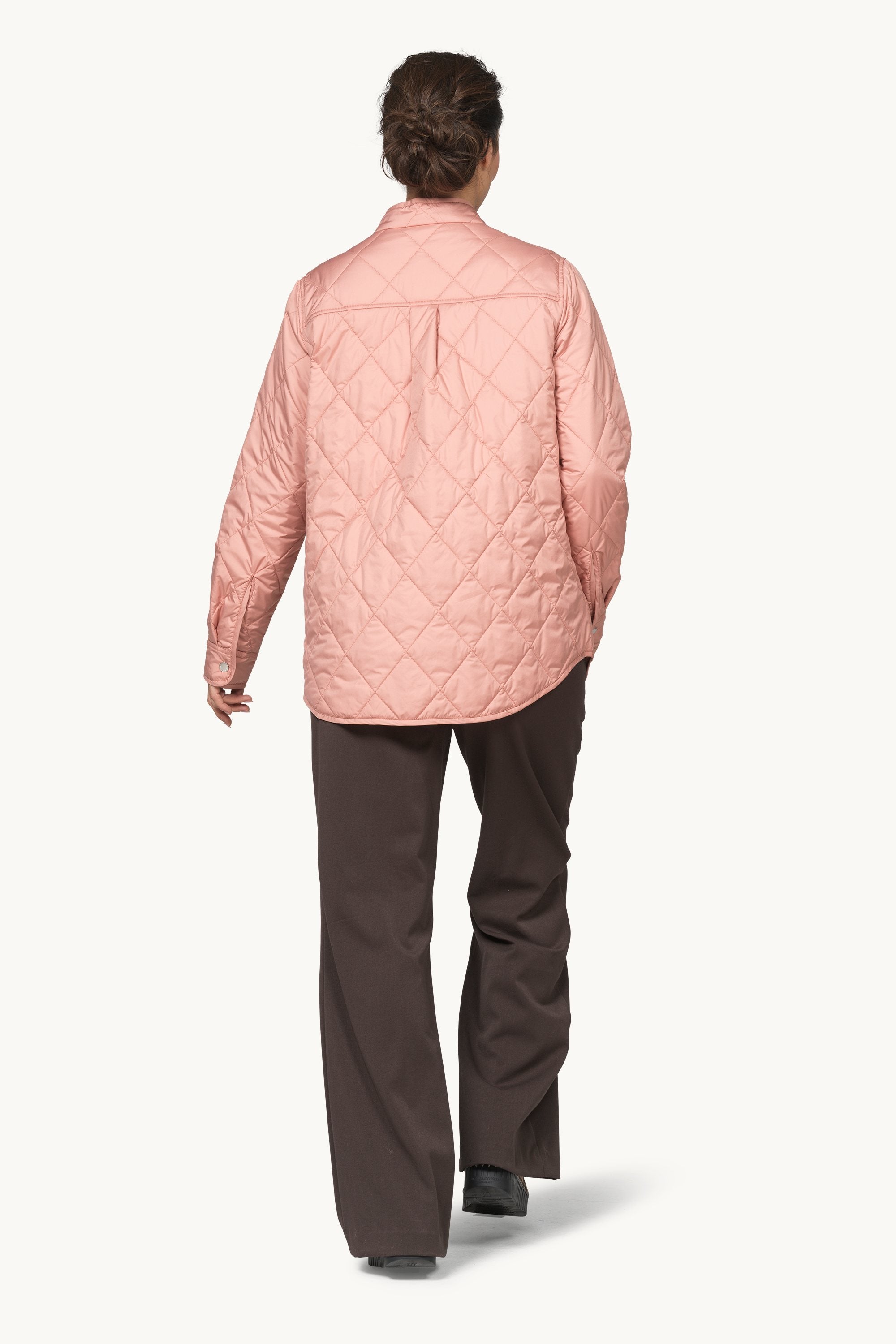 Quilted Shirt Jacket - Ash Rose