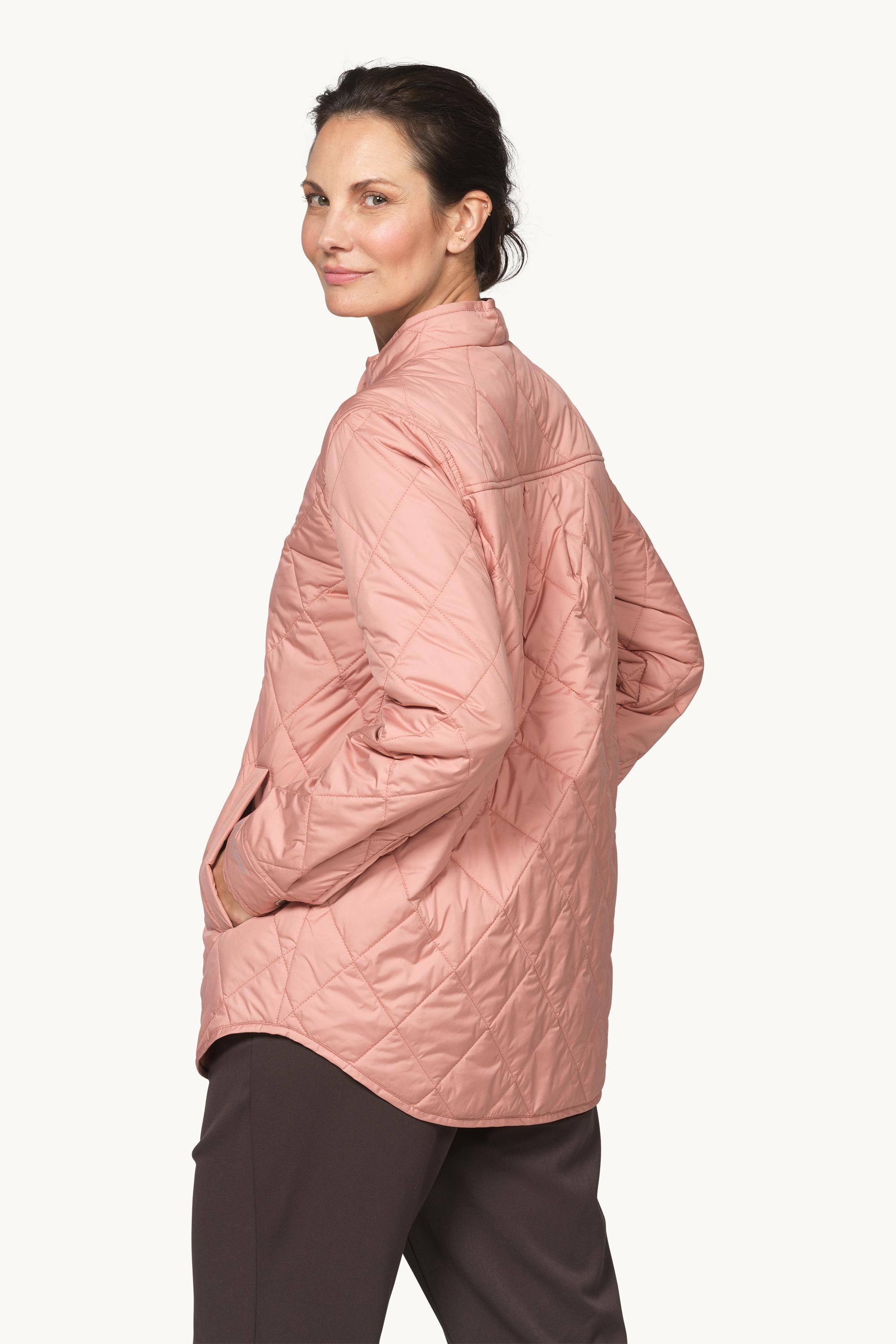 Quilted Shirt Jacket - Ash Rose