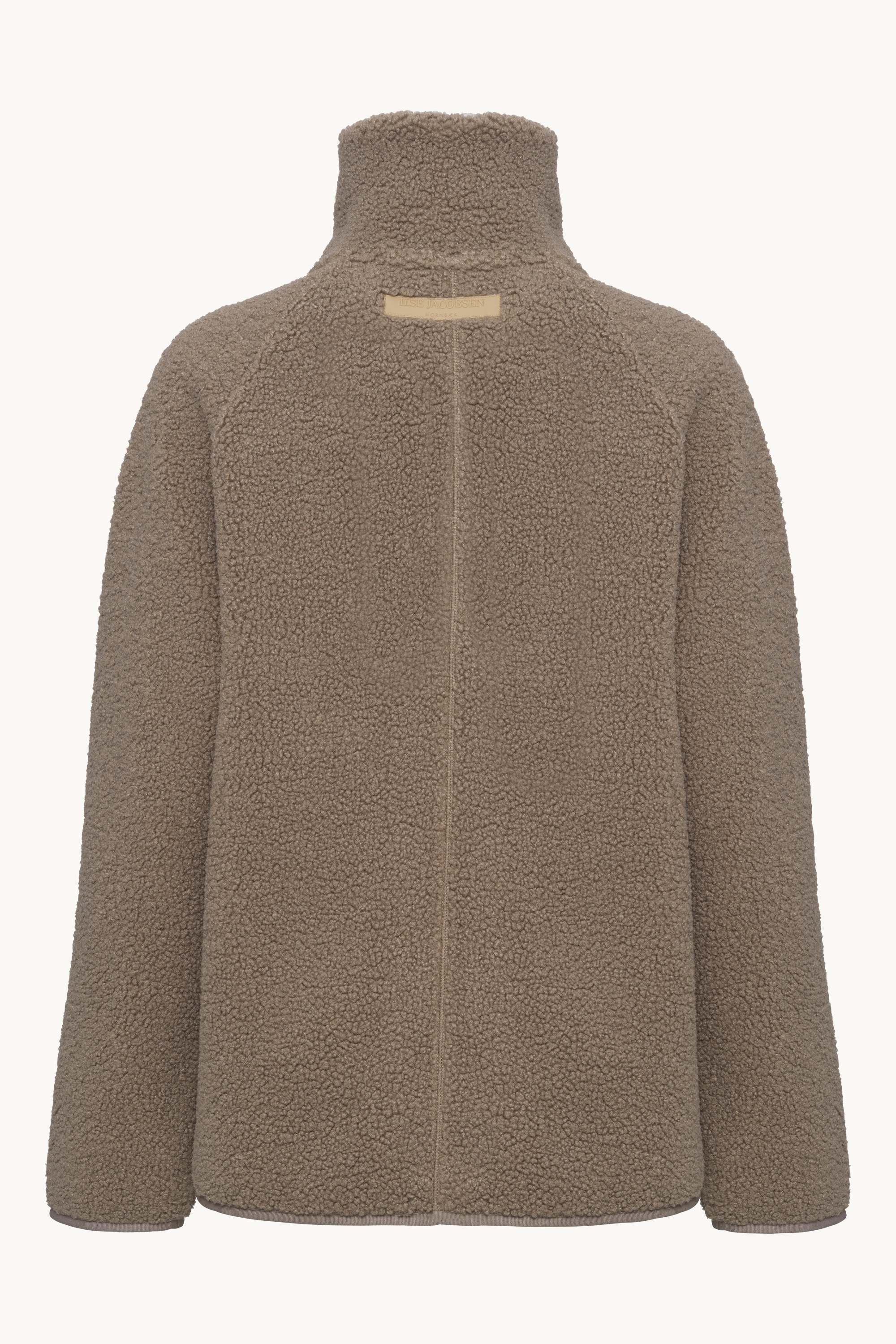 Short Pile Jacket with Zipper - Greige