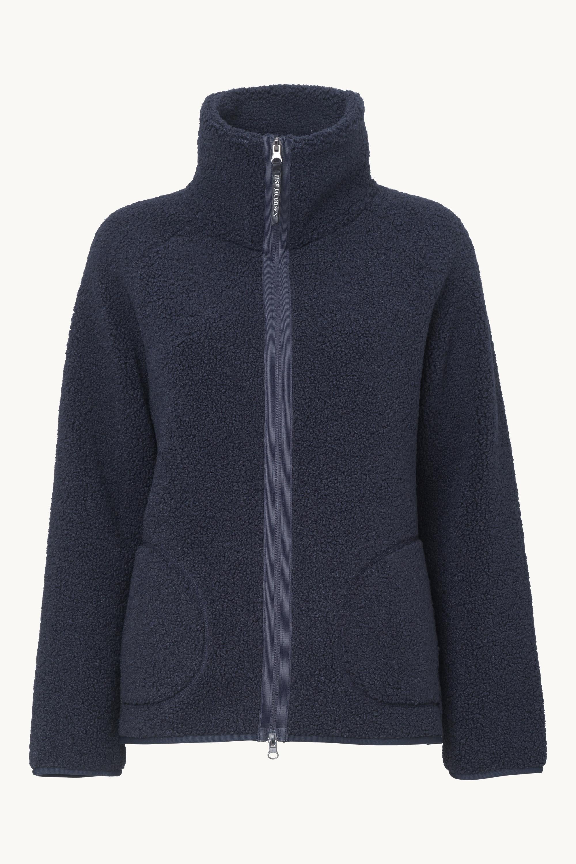 Short Pile Jacket with Zipper - Dark Indigo