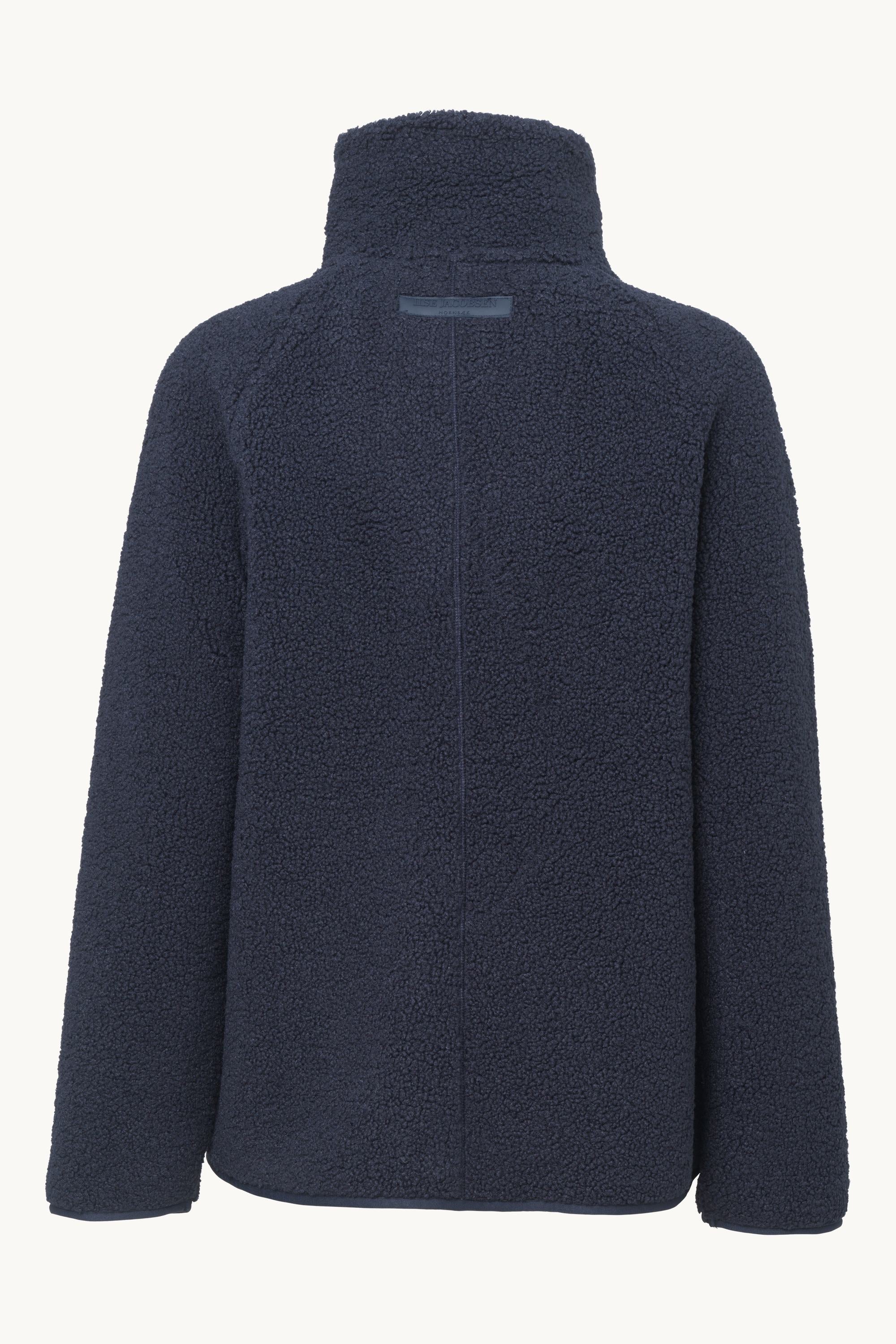 Short Pile Jacket with Zipper - Dark Indigo