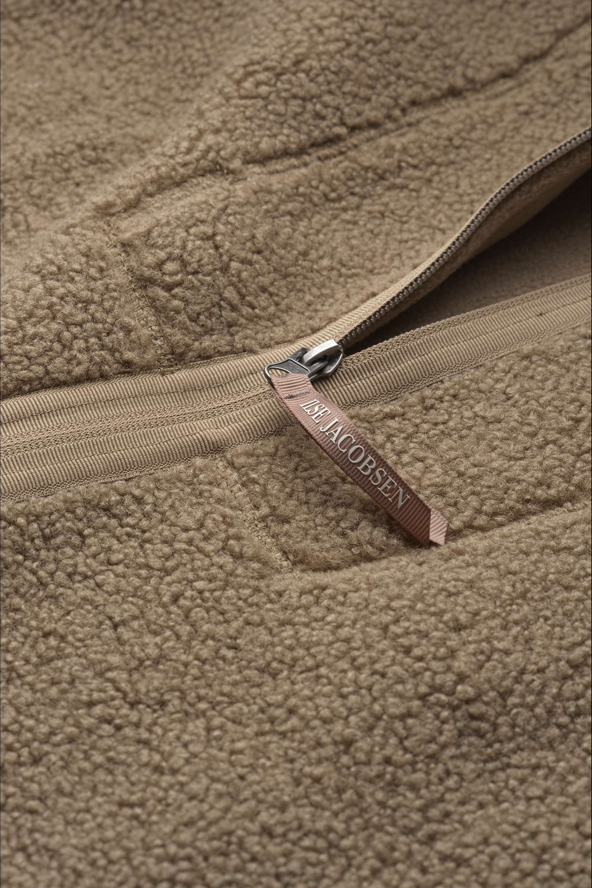 Bonded Pile Jacket with Hood - Greige