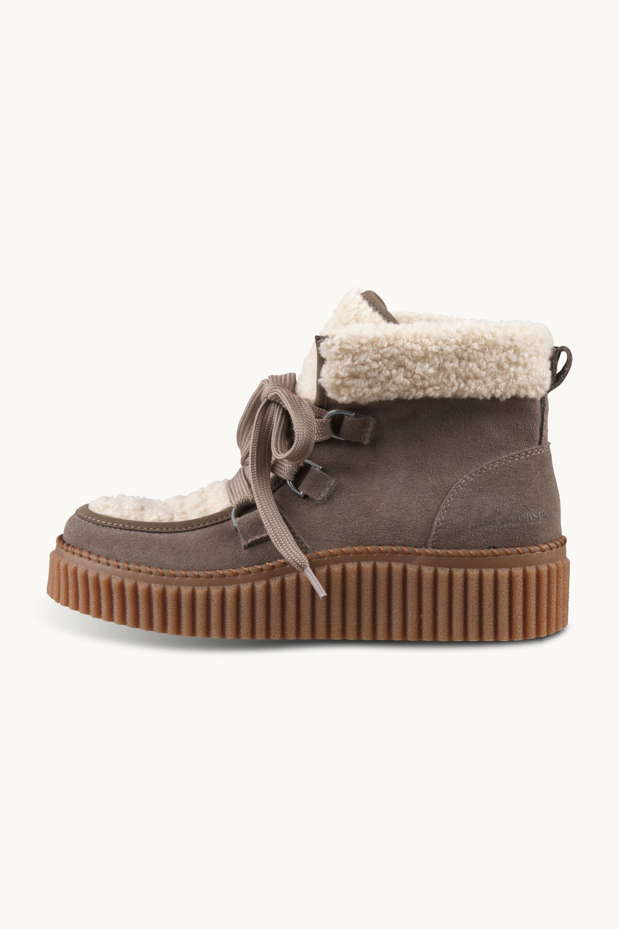 Suede Boots With Shoelaces - Falcon Clay