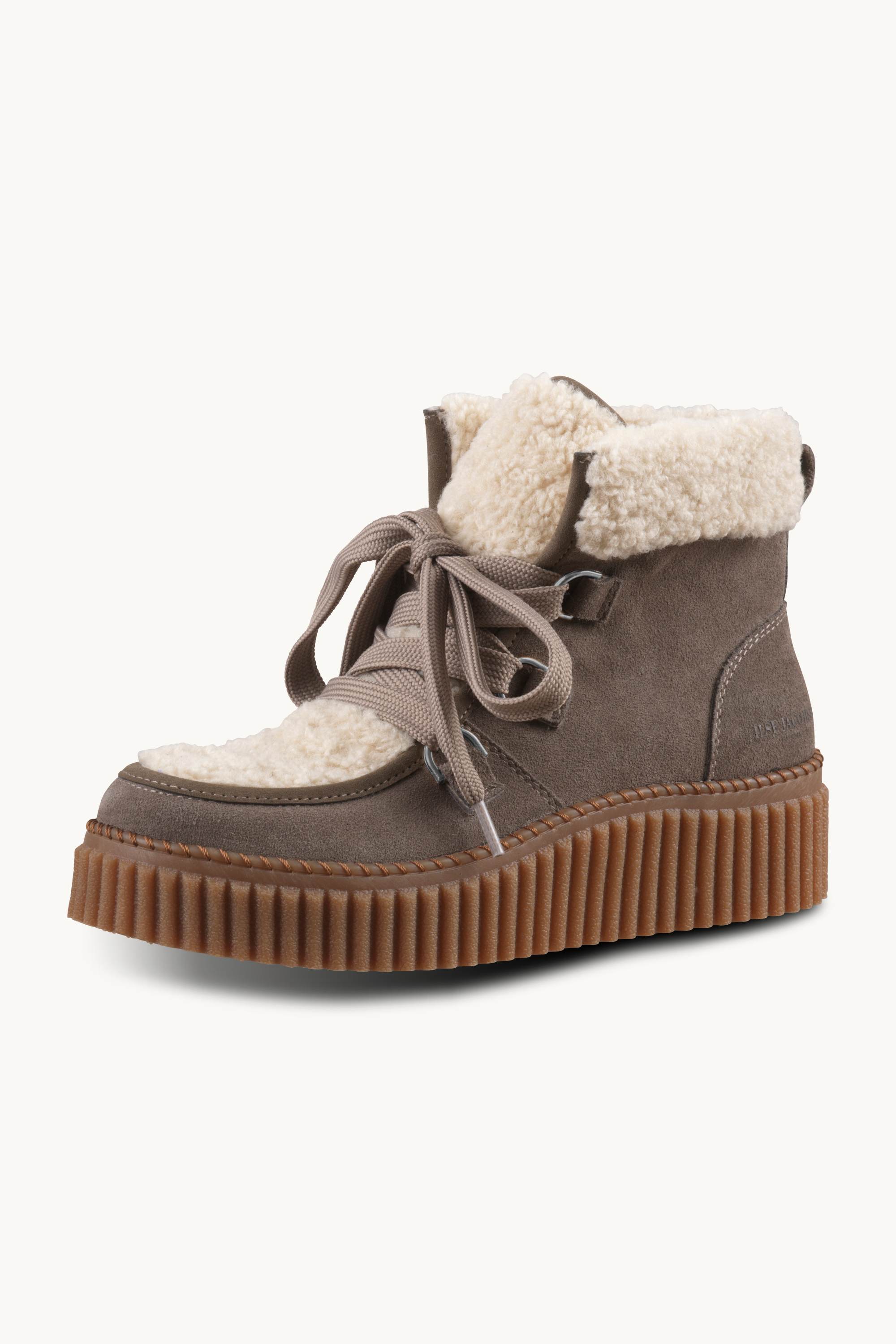 Suede Boots With Shoelaces - Falcon Clay