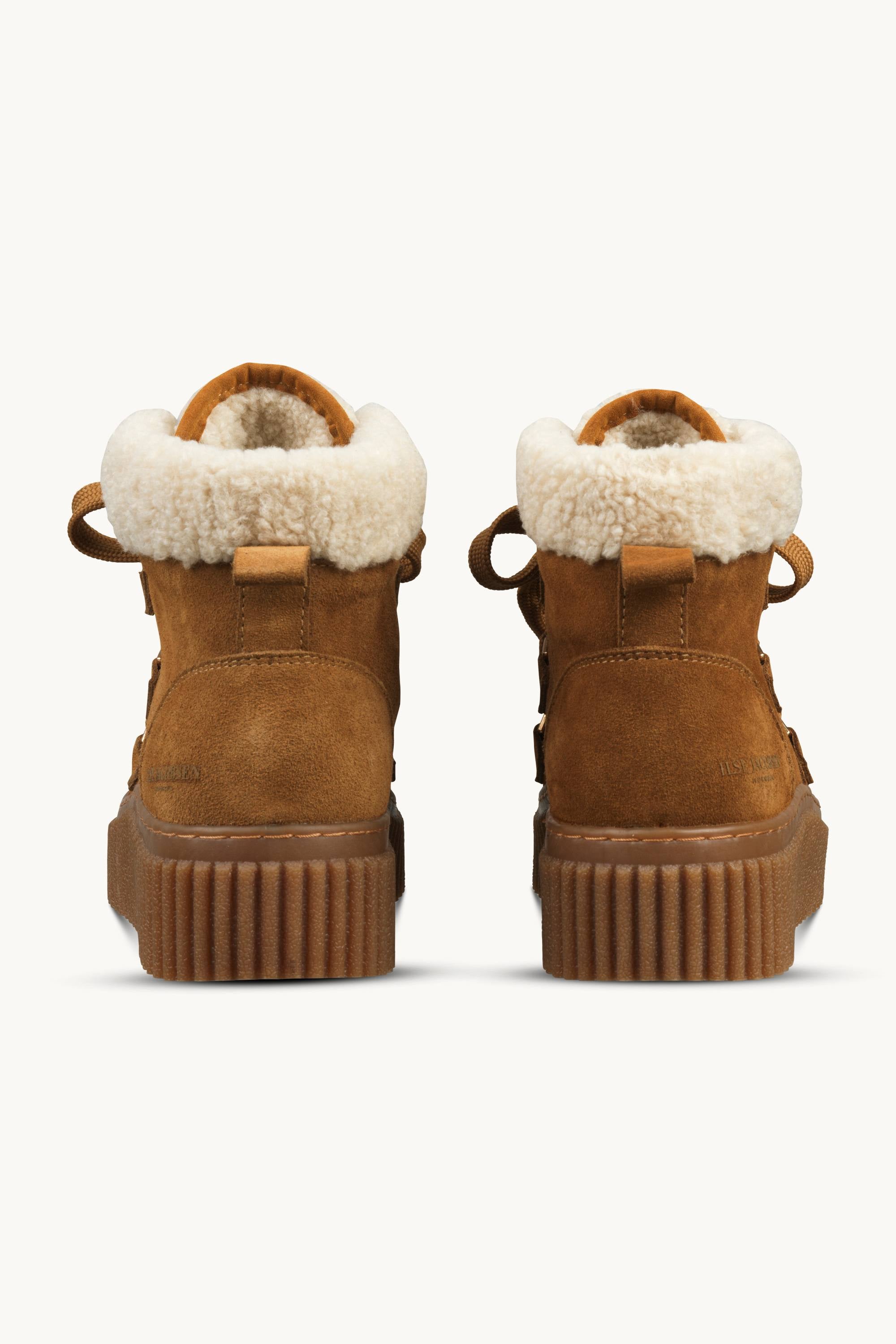 Suede Boots With Shoelaces - Cashew Clay