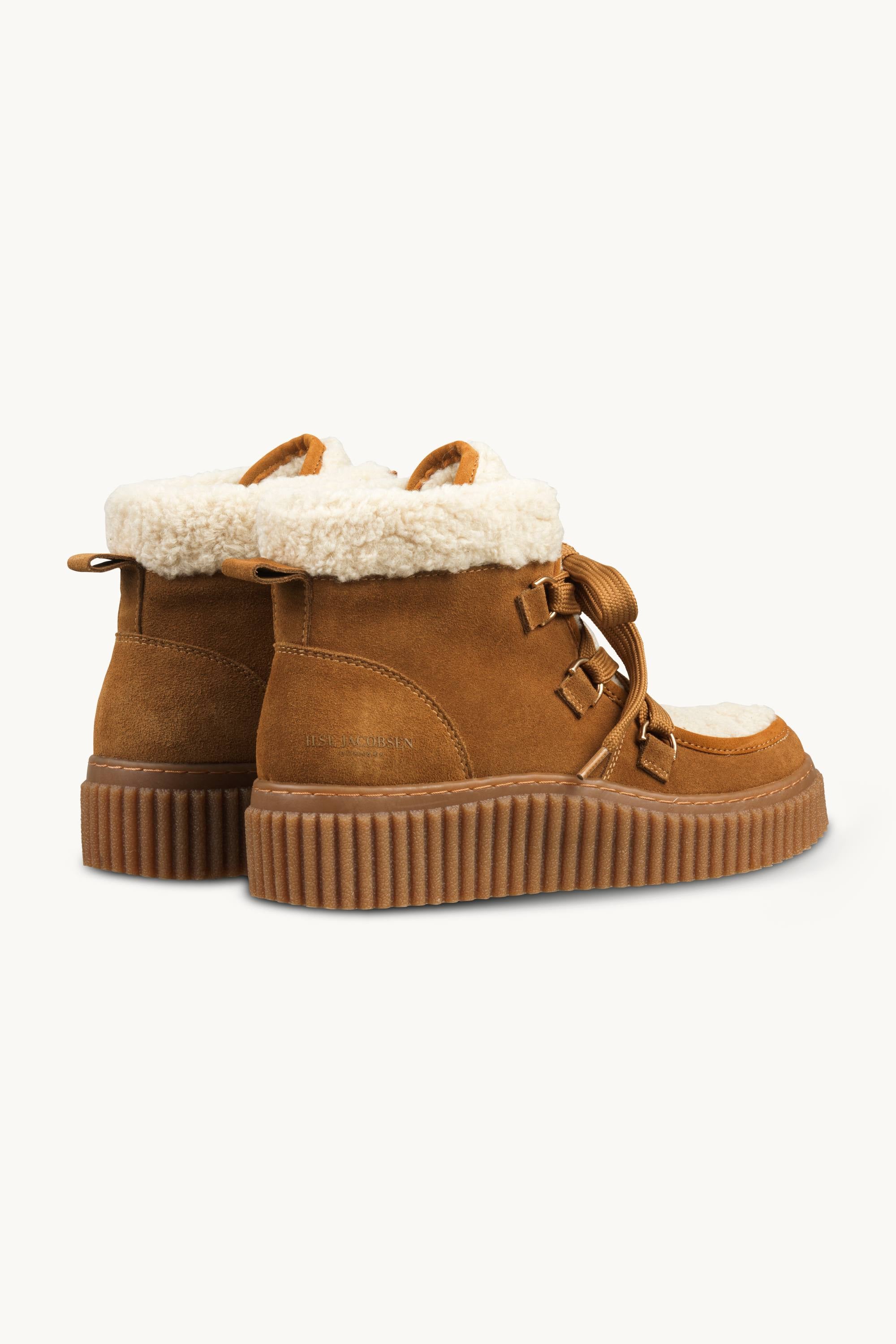Suede Boots With Shoelaces - Cashew Clay