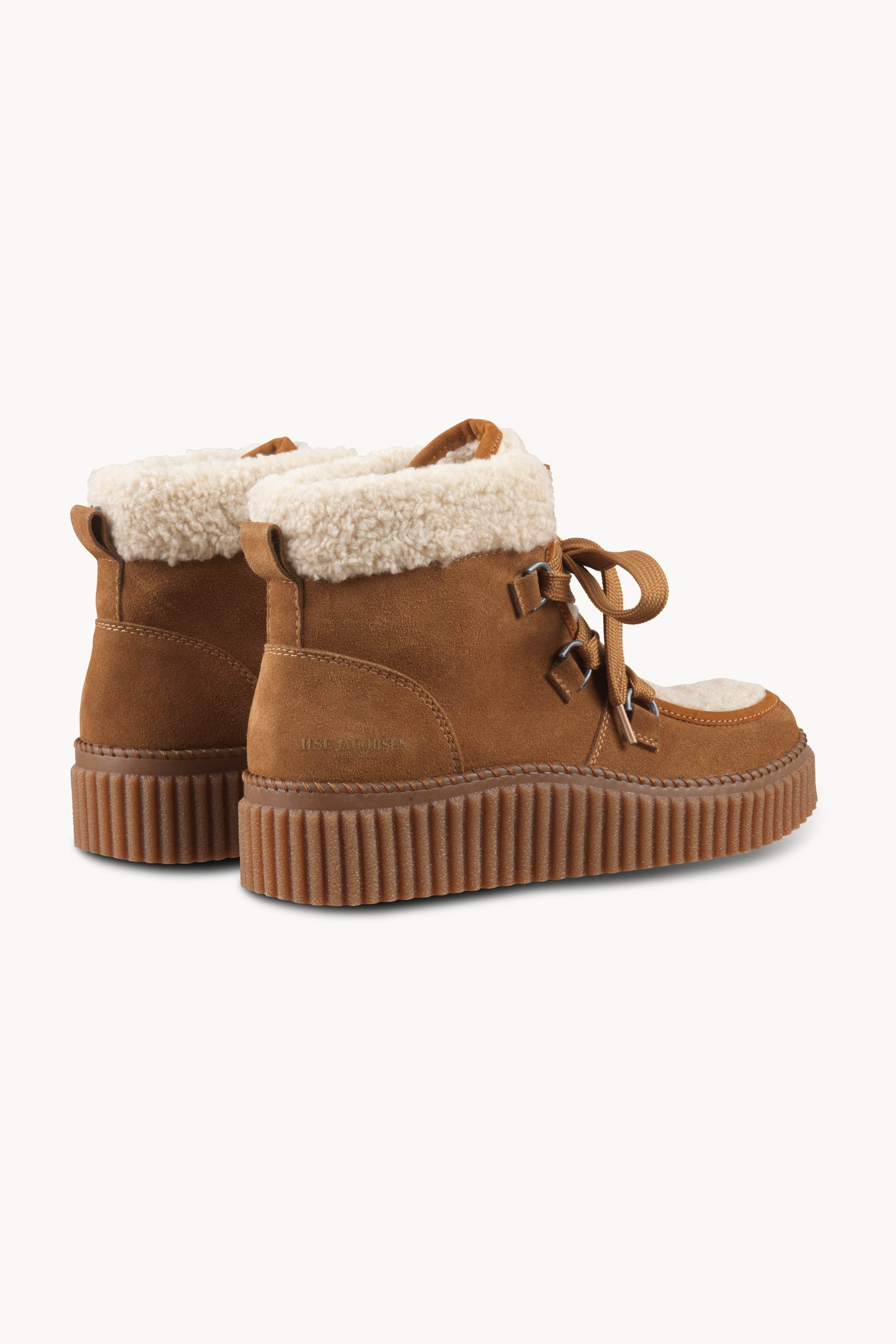 Suede Boots With Shoelaces - Cashew Clay