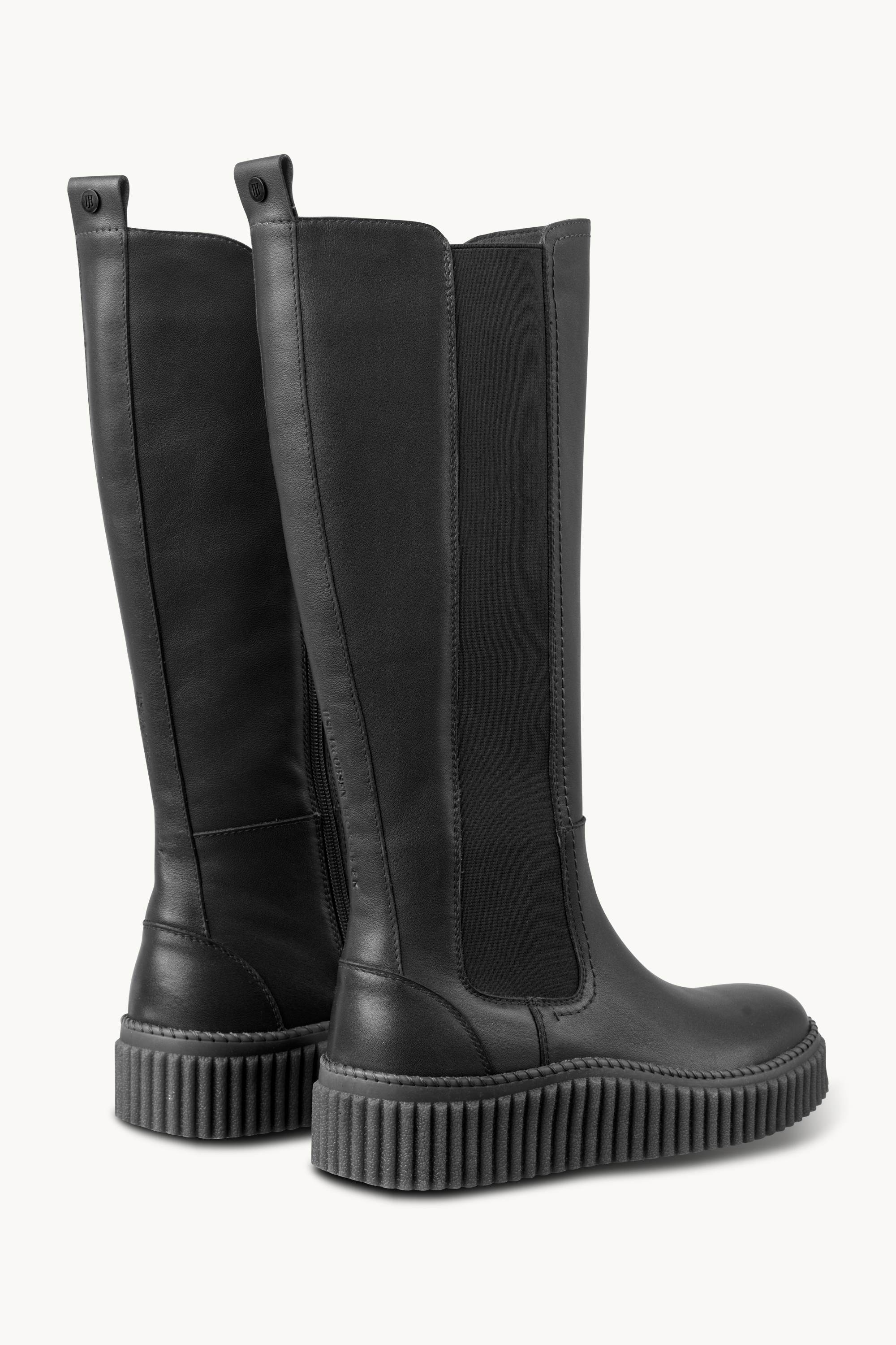Tall Boots With Elastic - Black Black
