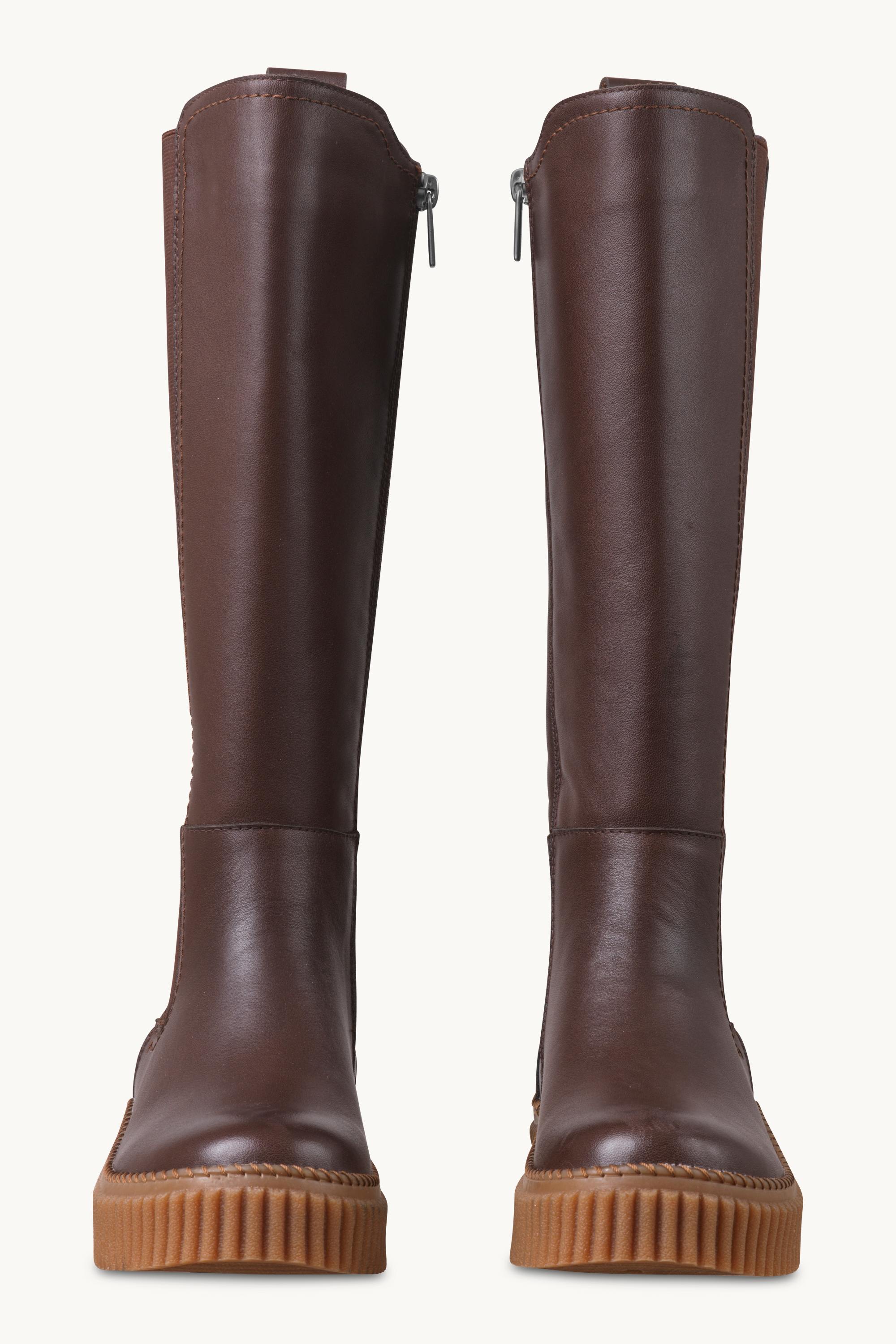 Tall Boots With Elastic - Brown Clay