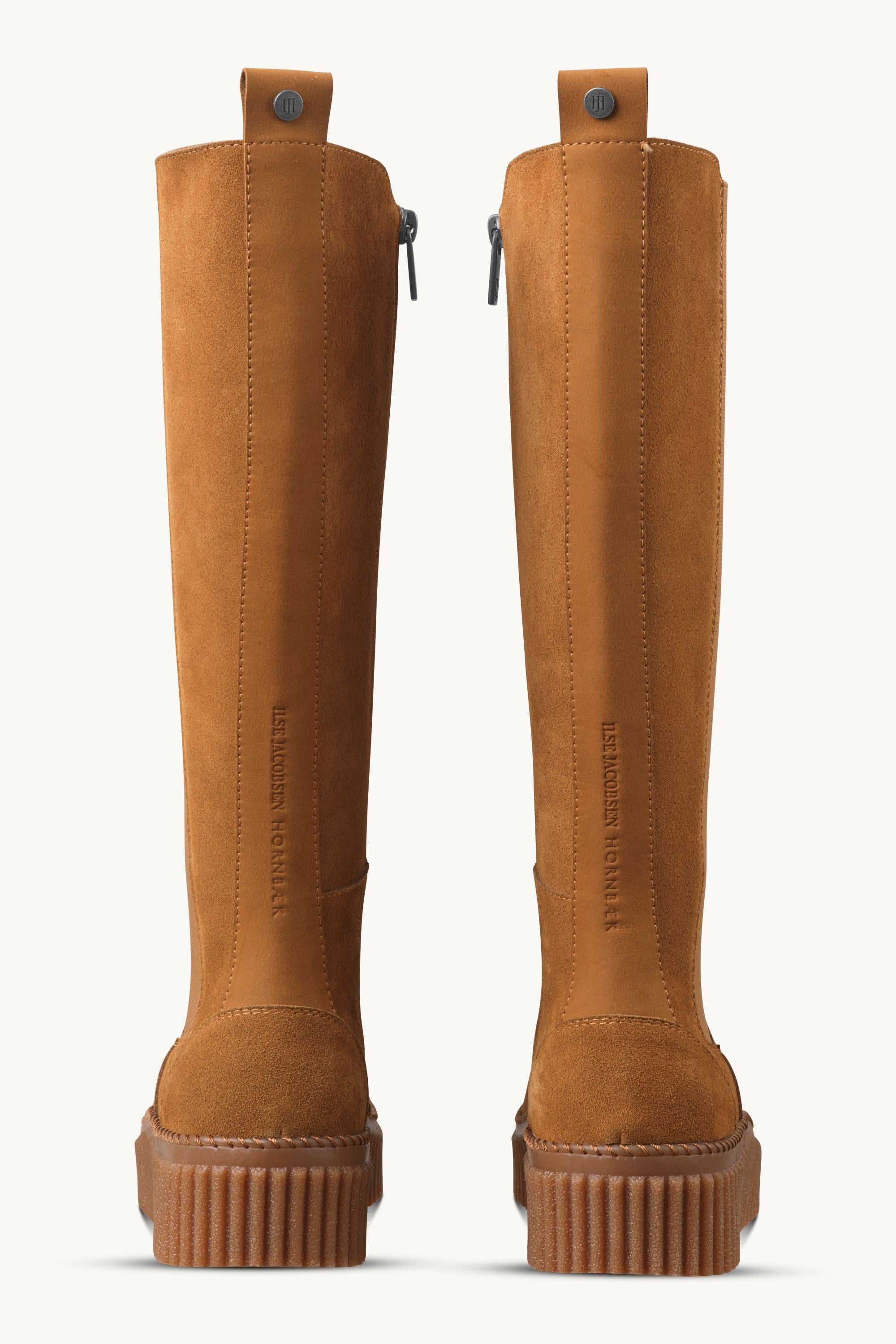 Tall Boots With Elastic - Cashew Clay
