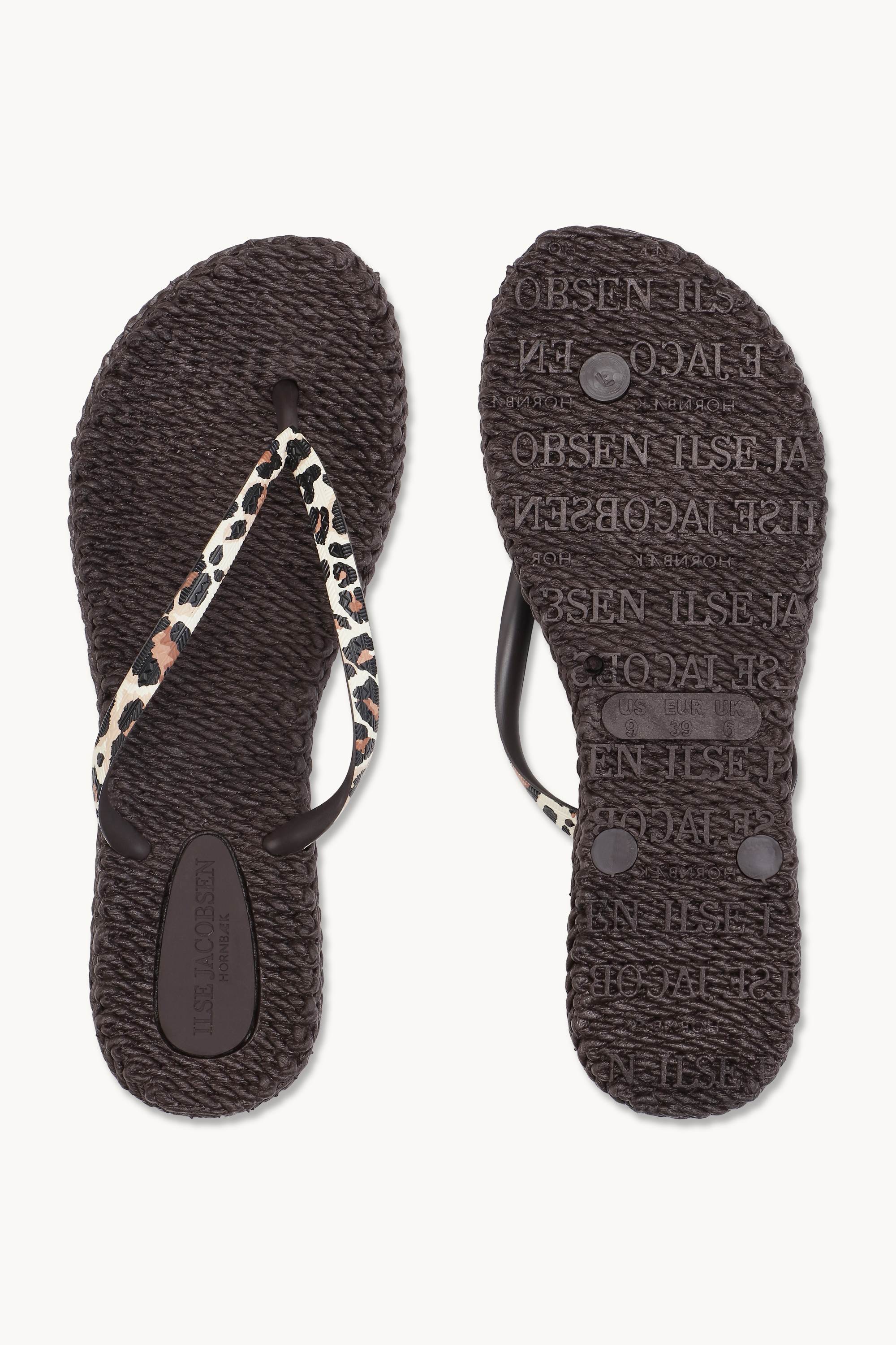 Flip Flops With Print - Brown Panthera Print