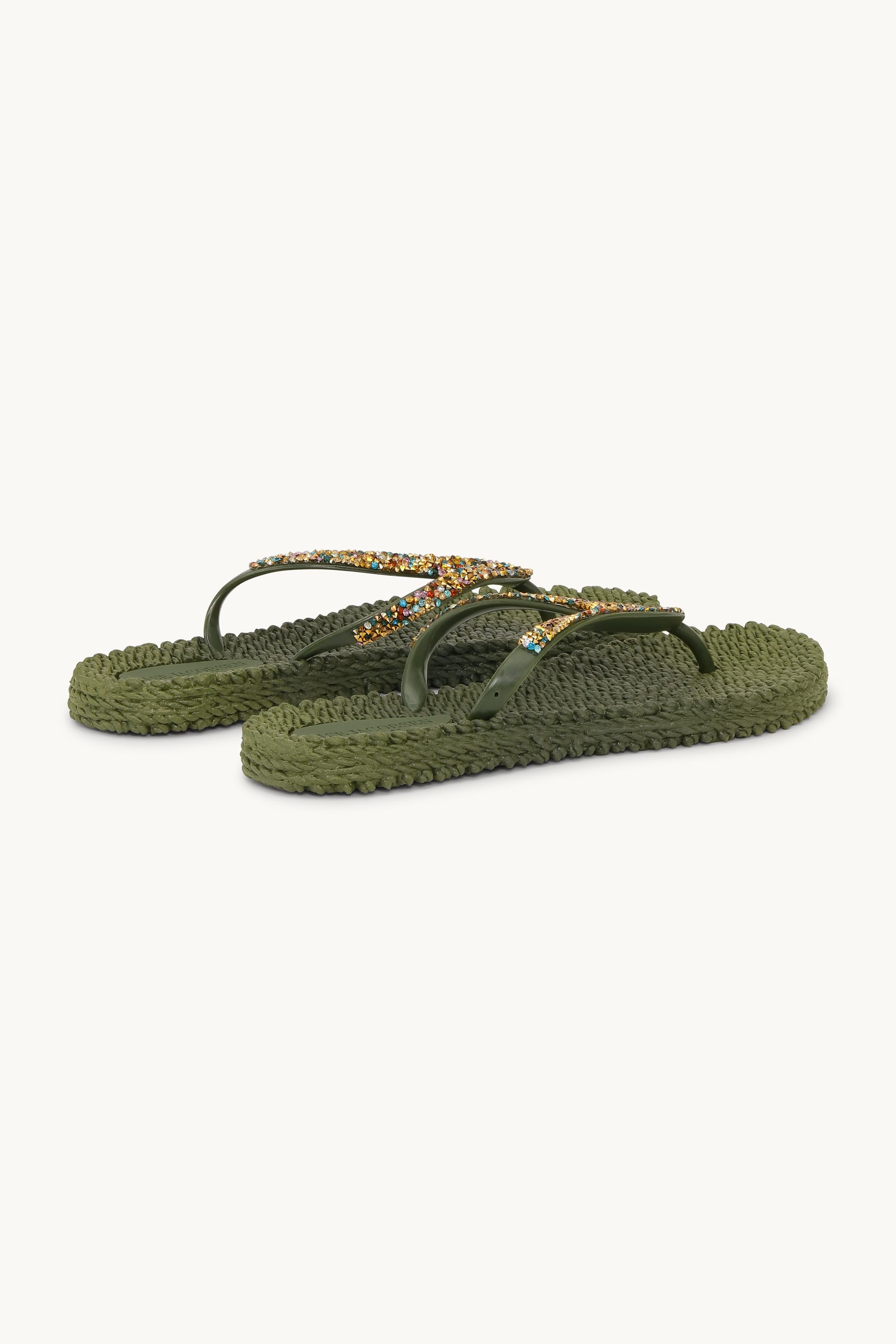 Flip Flops with Rhinestones - Sphagnum