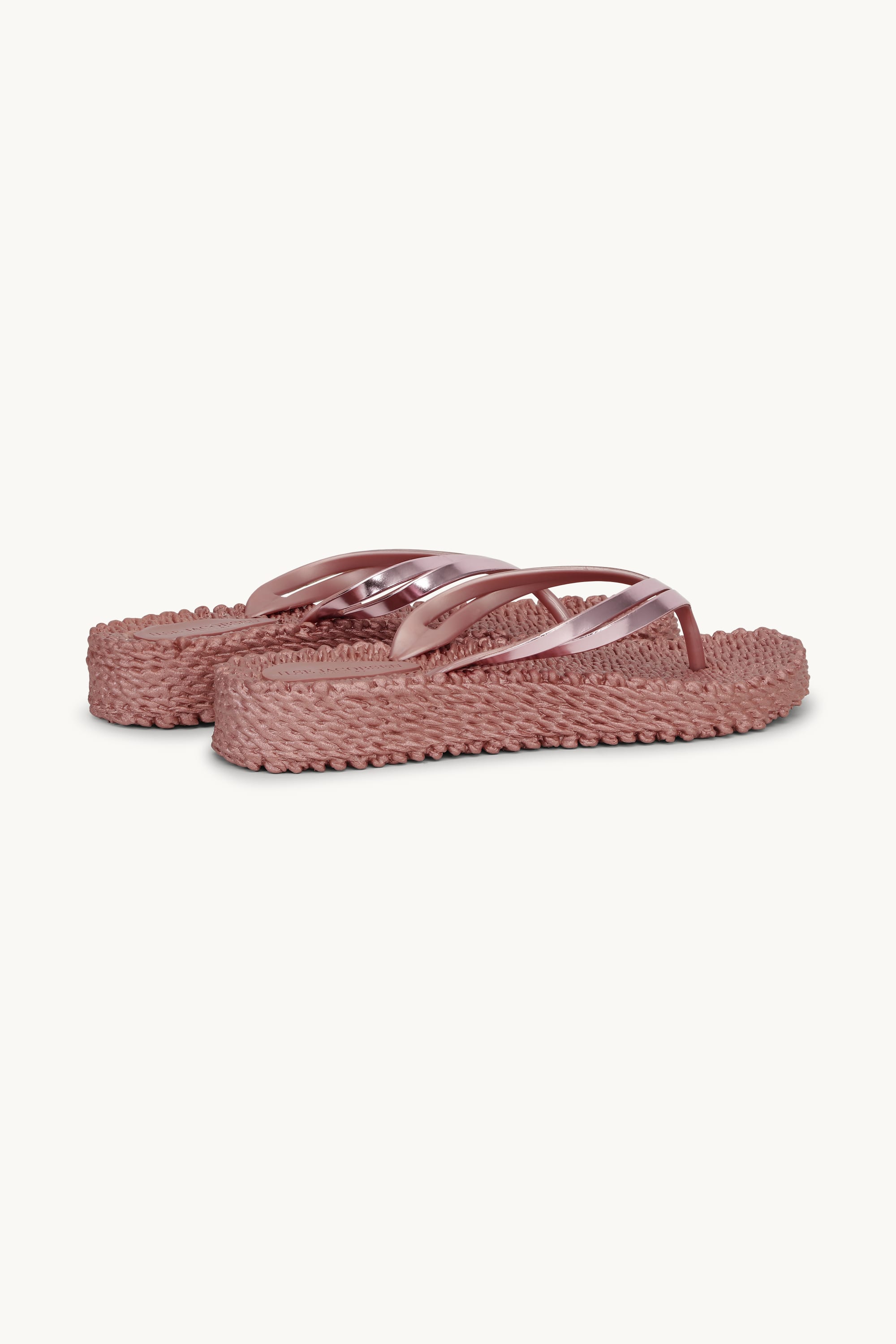 Tongs à Plateforme Métalliques - Rose Gold