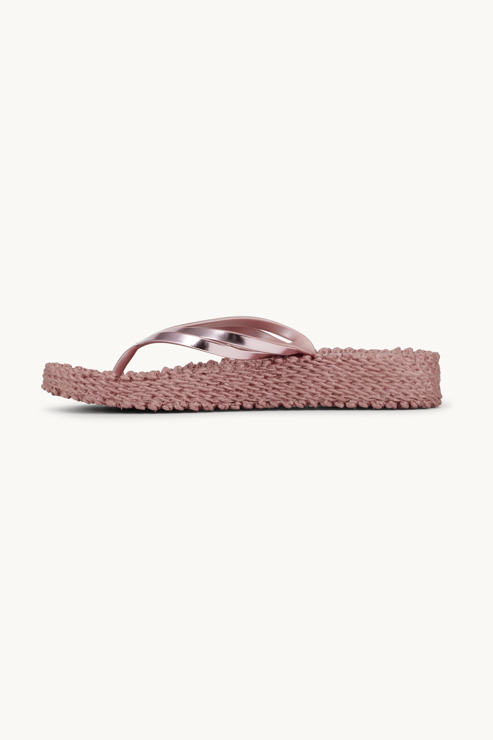 Tongs à Plateforme Métalliques - Rose Gold