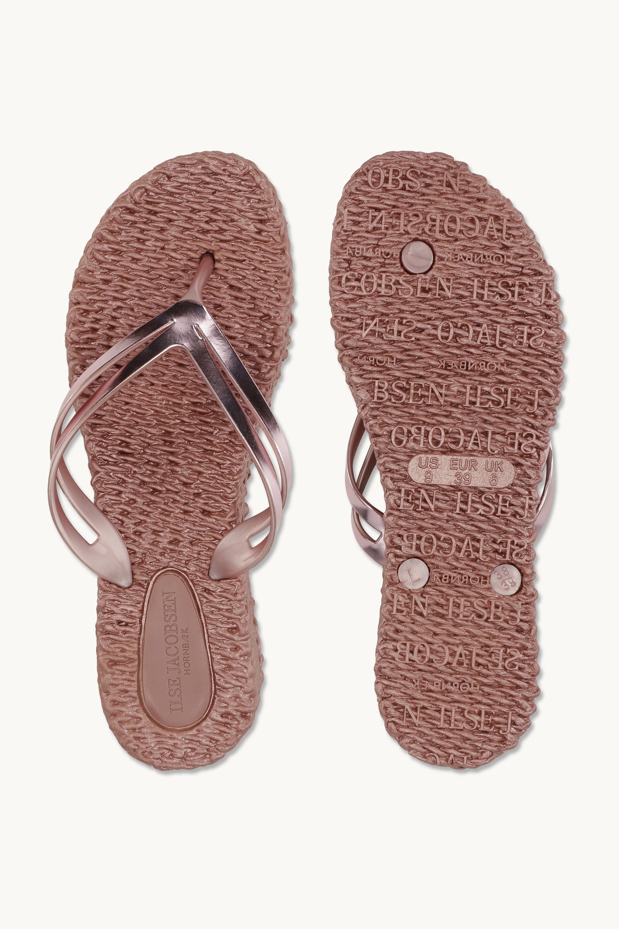 Tongs à Plateforme Métalliques - Rose Gold