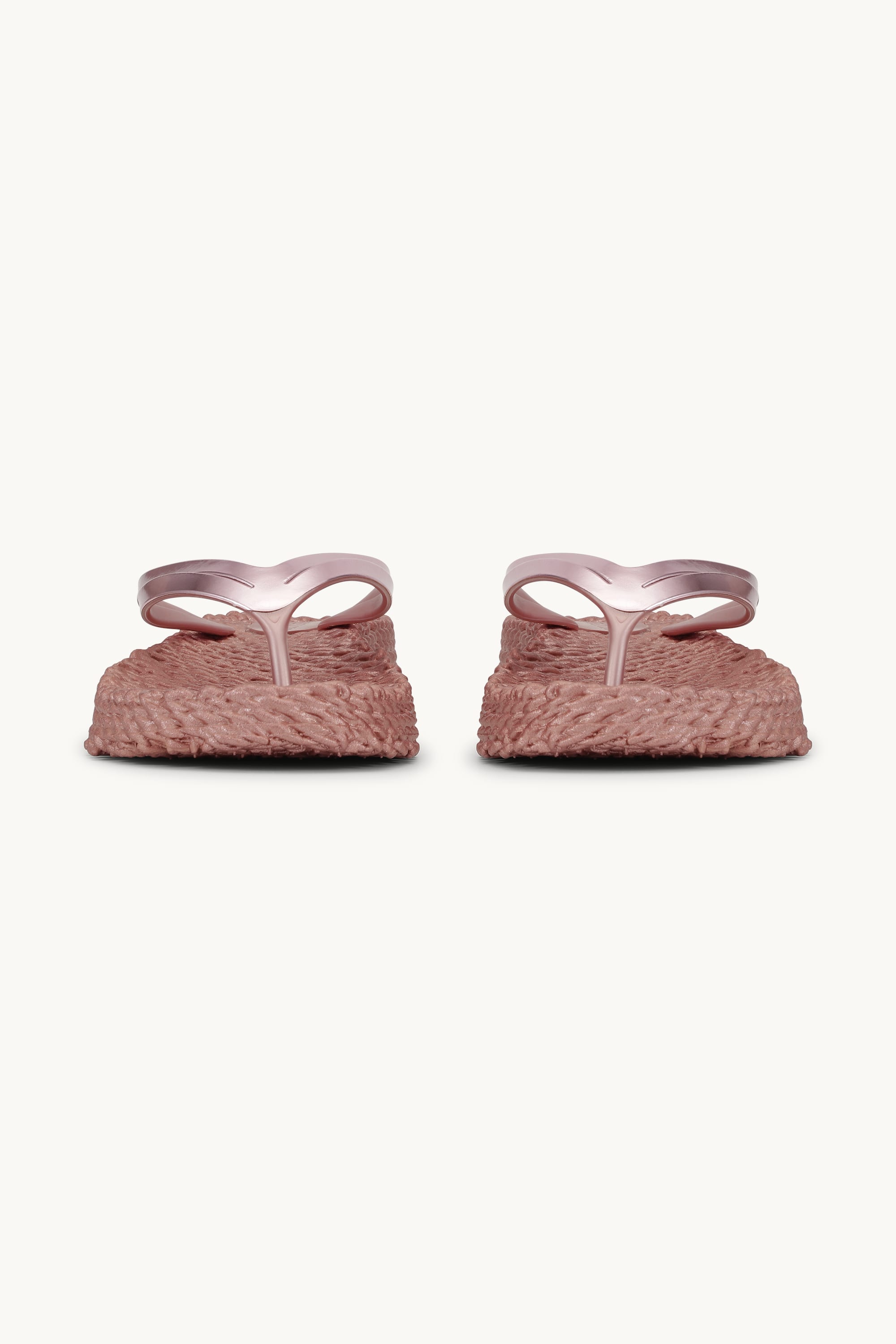 Tongs à Plateforme Métalliques - Rose Gold