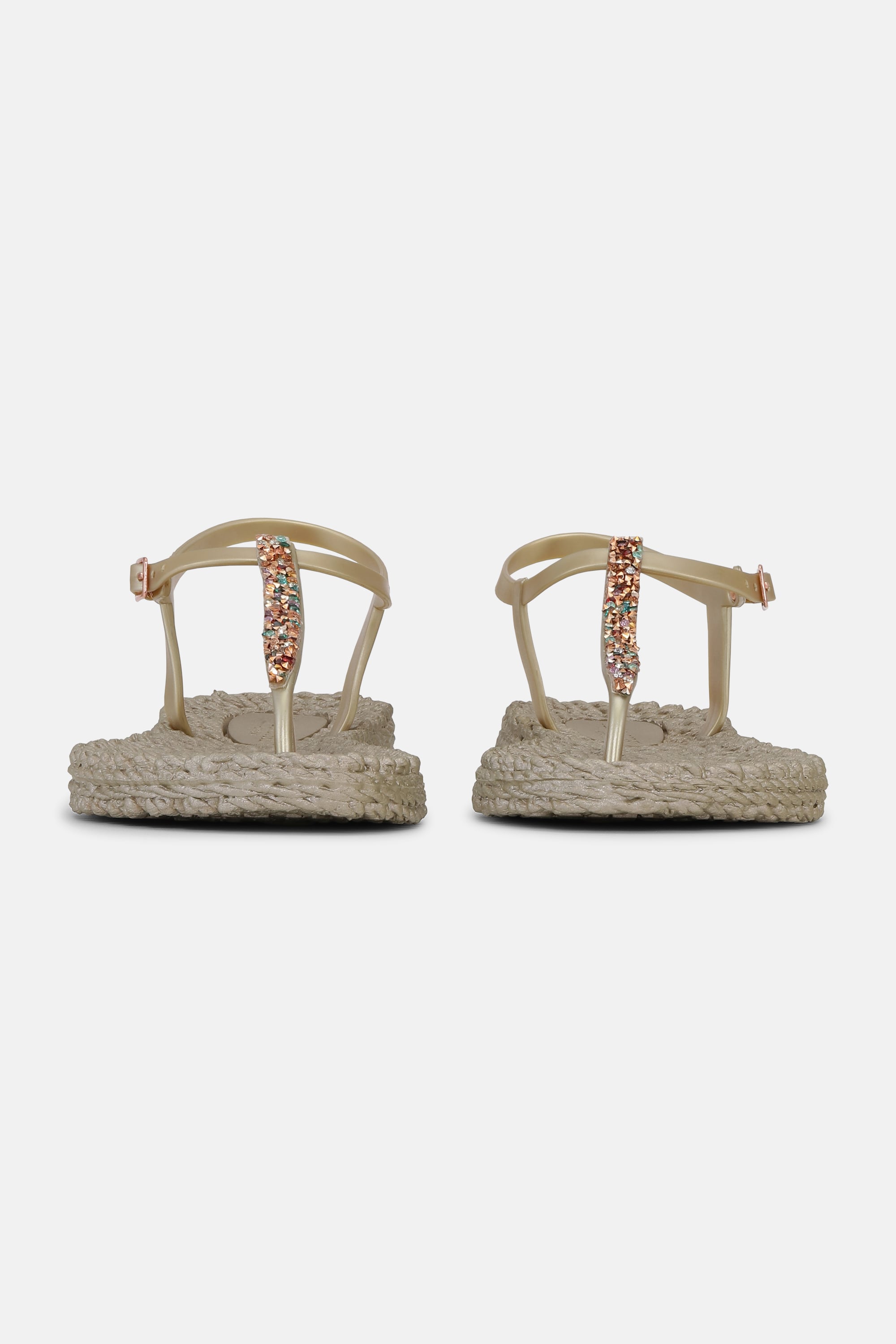 Flip Flops with Rhinestones - Platin