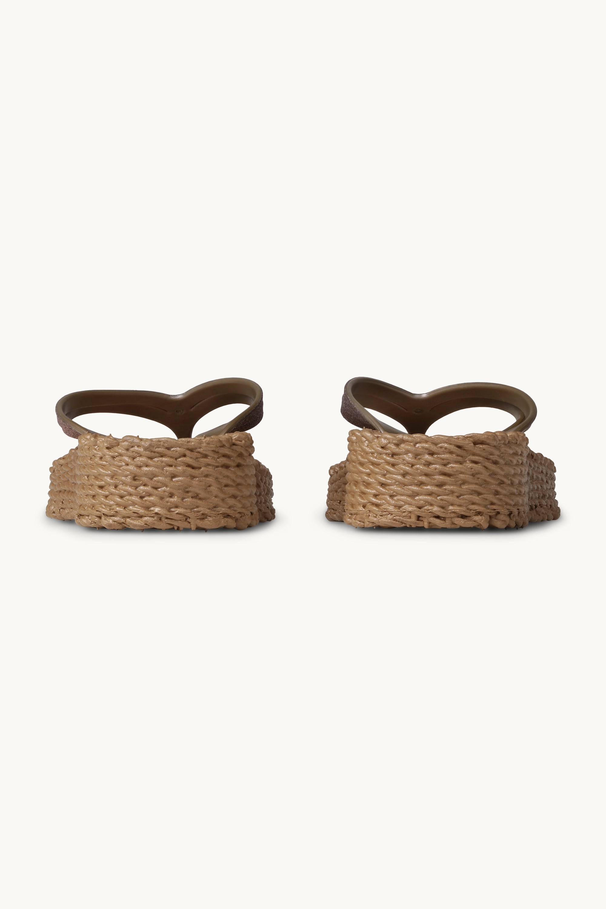 Tongs à Plateforme Pailletées - Mocca
