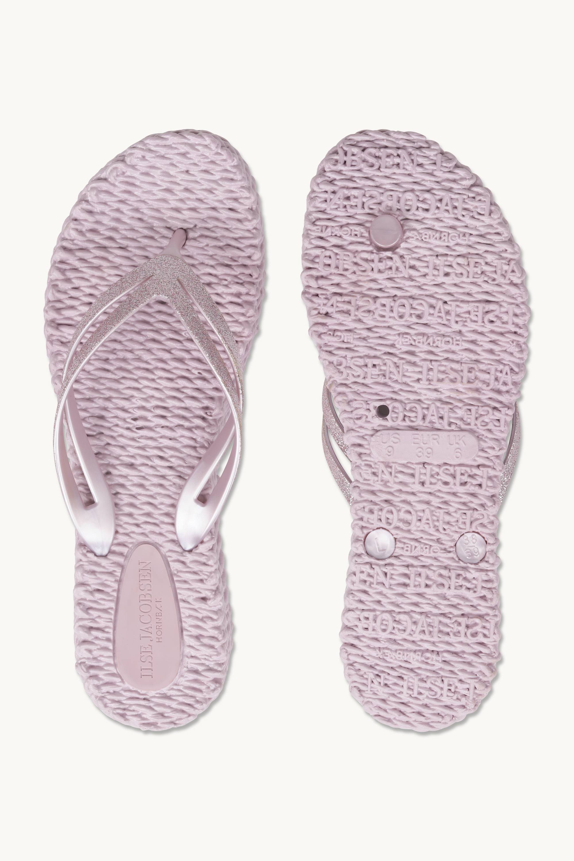 Tongs à Plateforme Pailletées - Mauve Shadows