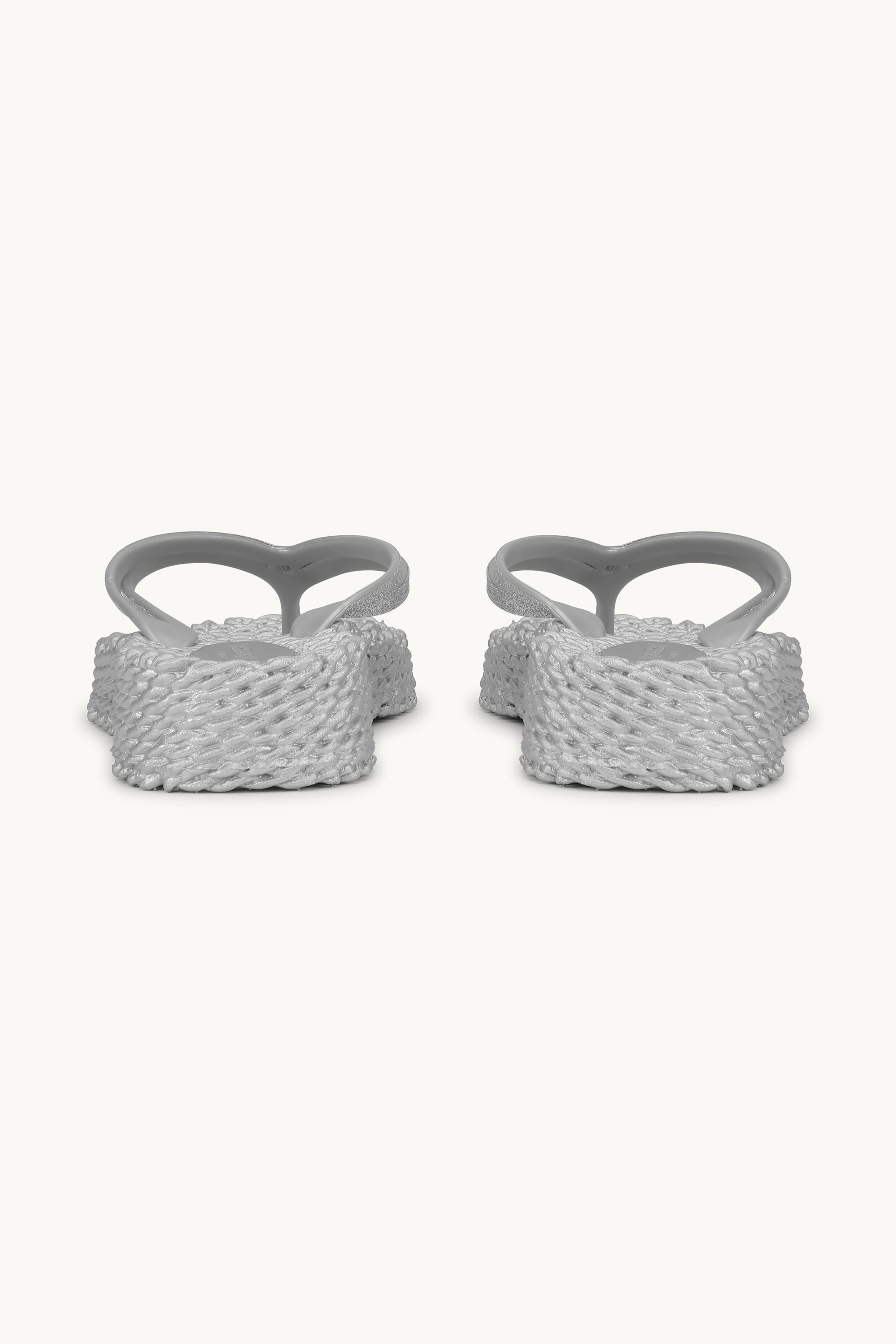 Tongs à Plateforme Pailletées - Silver